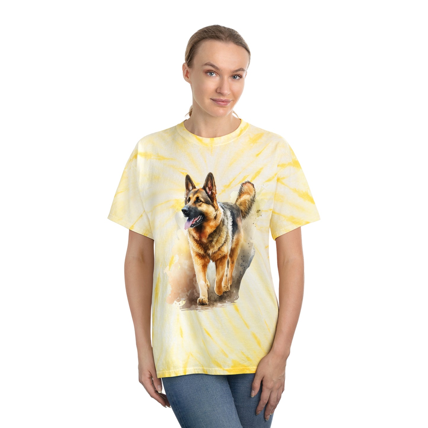 German Shepard pawprint Love Tie-Dye Tee, Cyclone