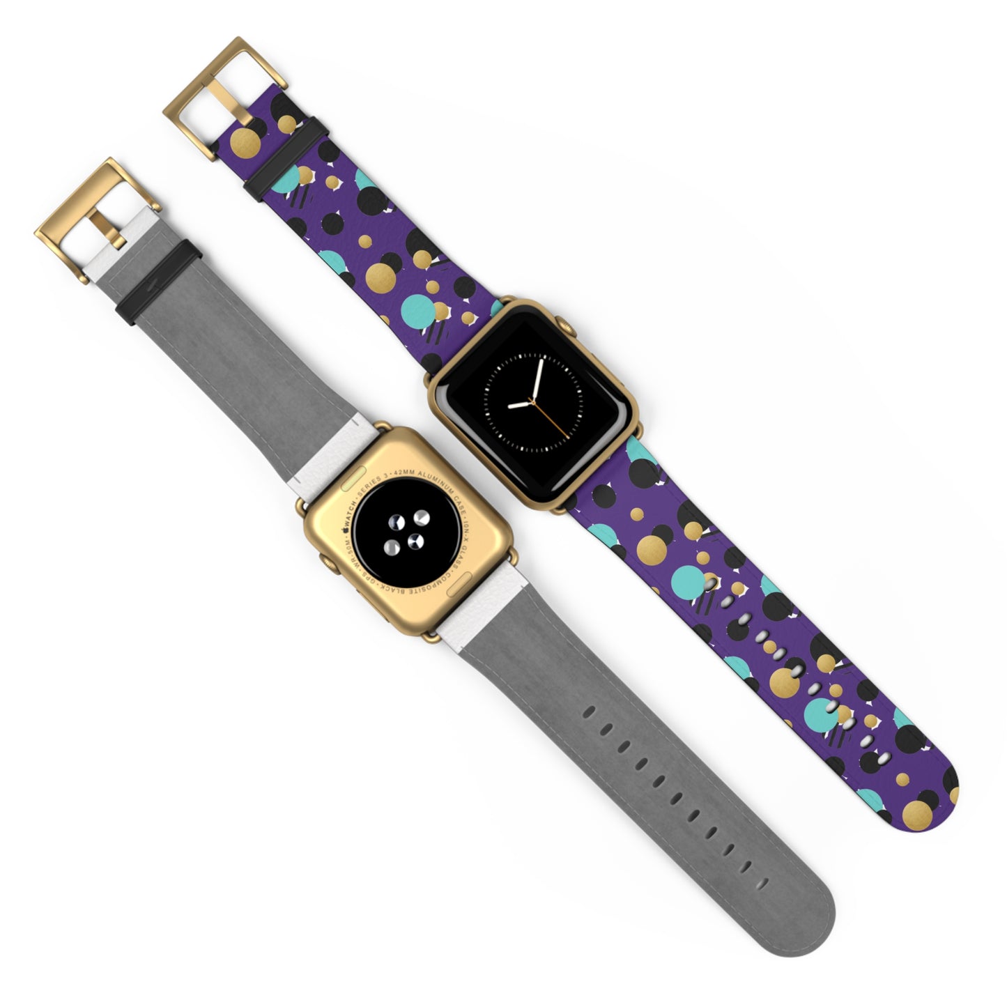 Turquoise Black Gold Polka Dot Purple Apple Watch Band