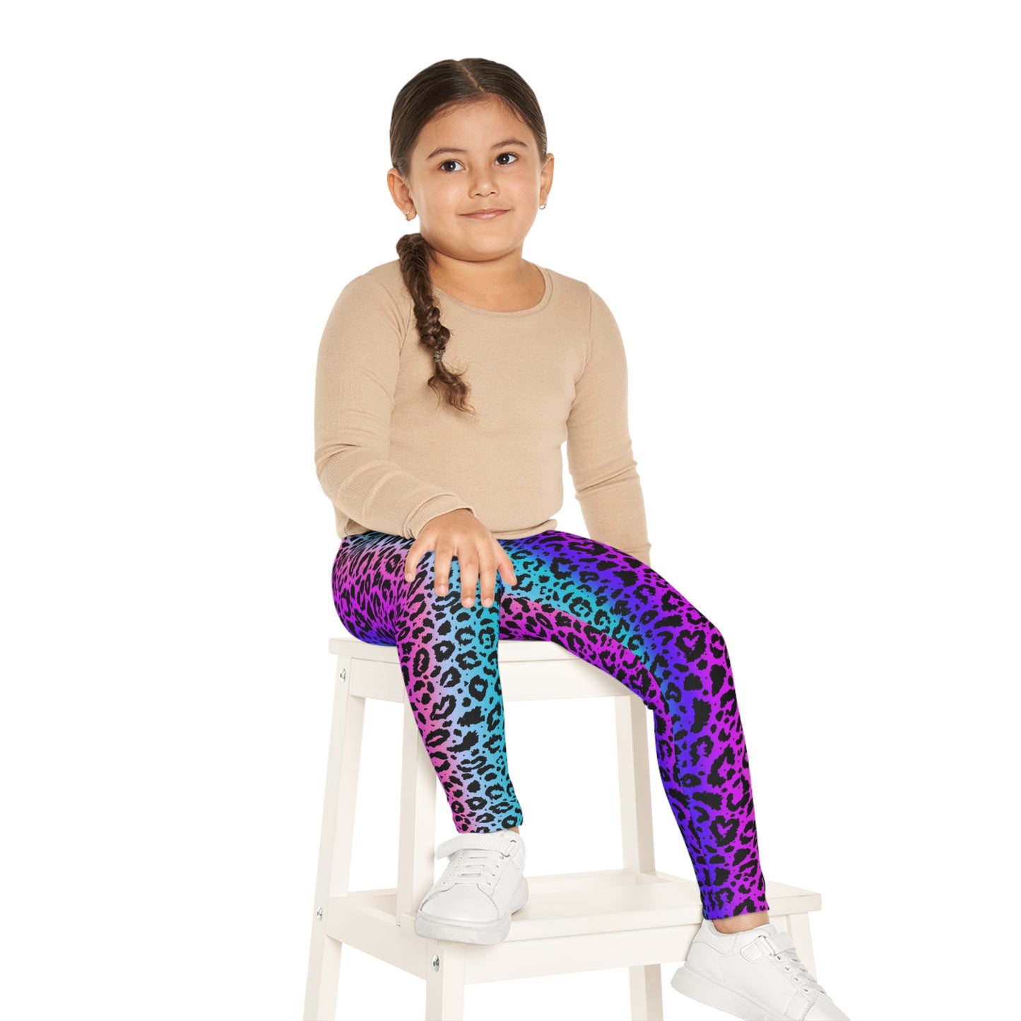 Kids Leggings Leopard print purple blue pink