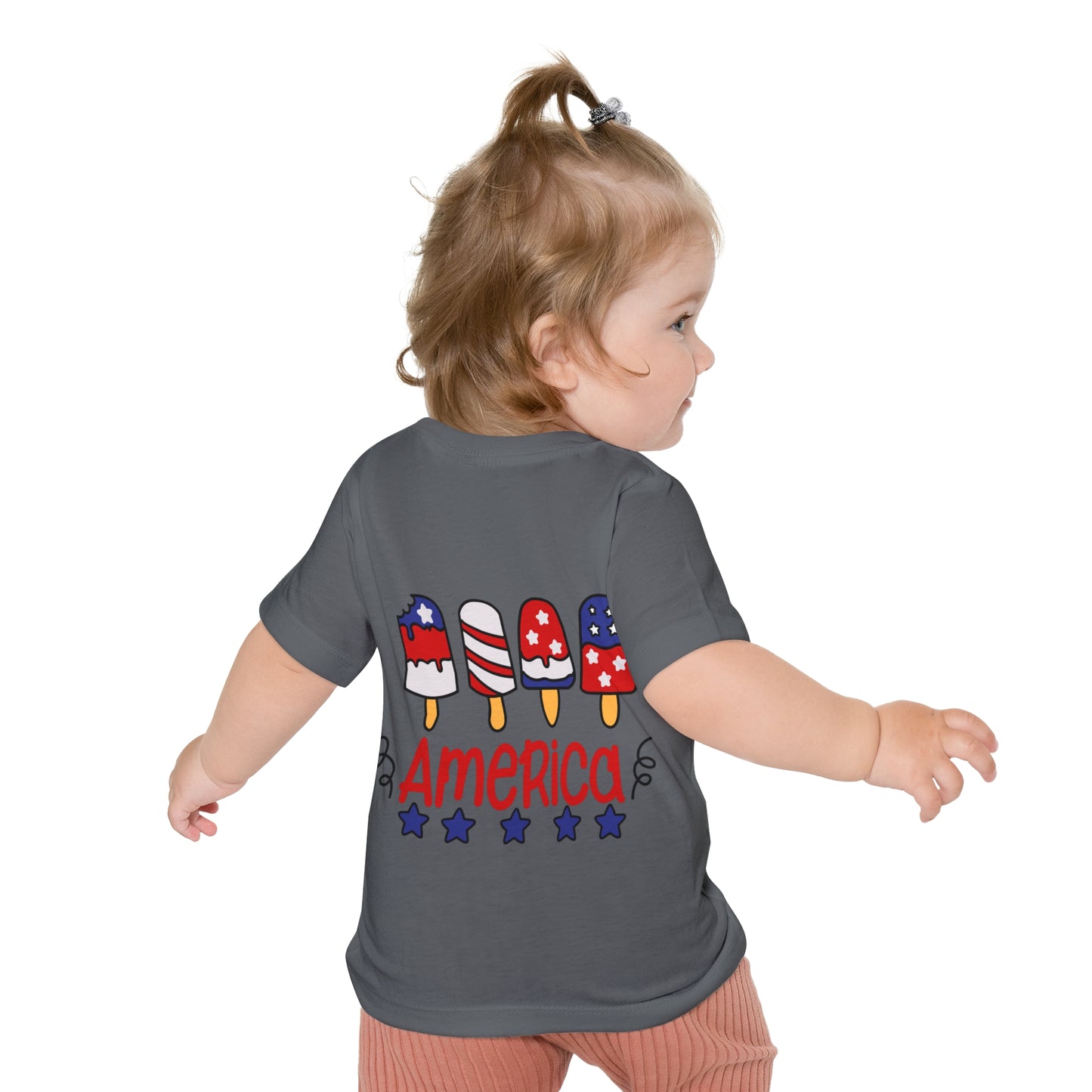 Red White and Cute 4th of July Baby Short Sleeve T-Shirt Patriotic