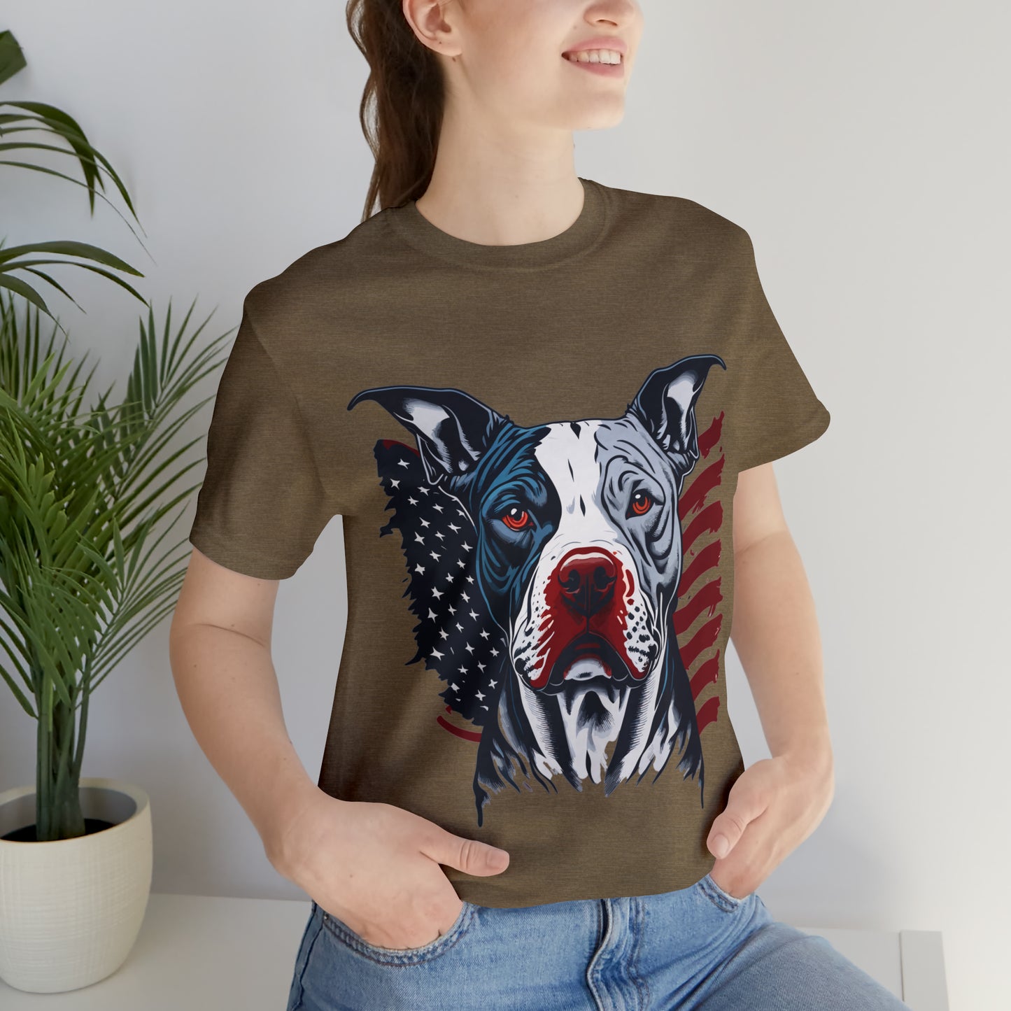 Pit bull 4th of July Unisex Jersey Short Sleeve Tee Patriotic