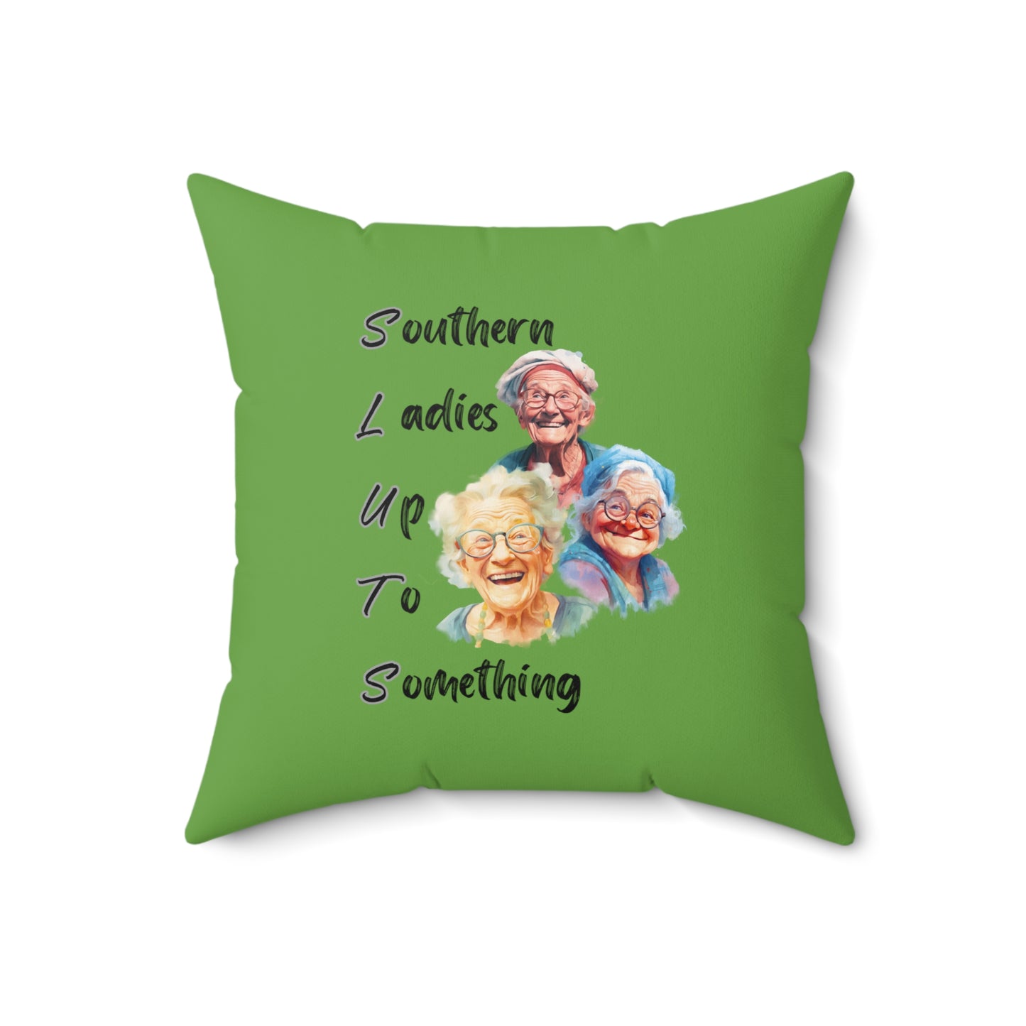 Green Spun Polyester Square Pillow Multiple Sizes SLUTS