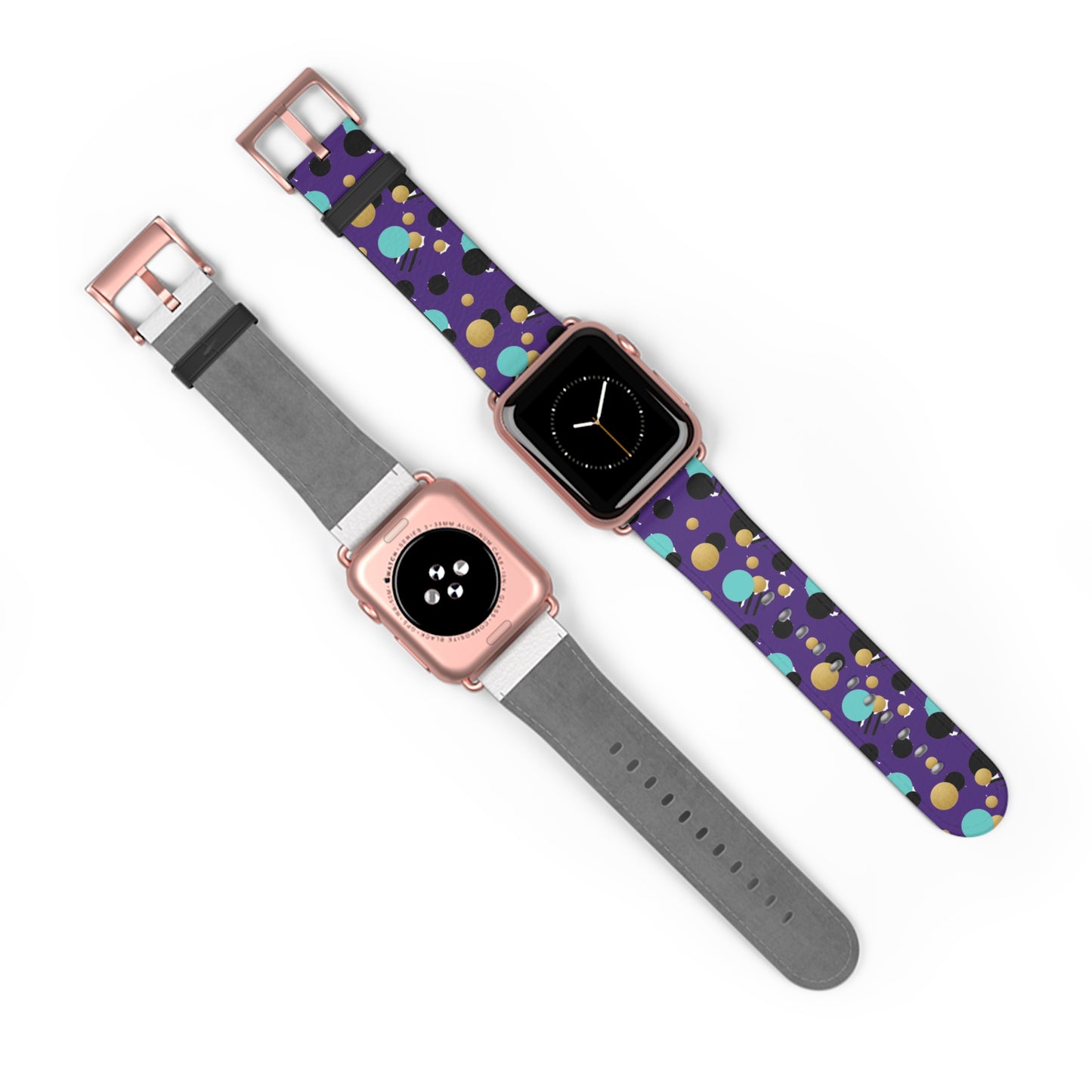 Turquoise Black Gold Polka Dot Purple Apple Watch Band