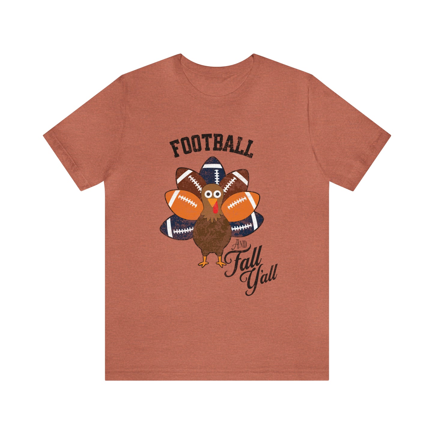 Vintage Dark Blue and Orange Football and Fall Short Sleeve Tee, Football and turkey shirt, Auburn