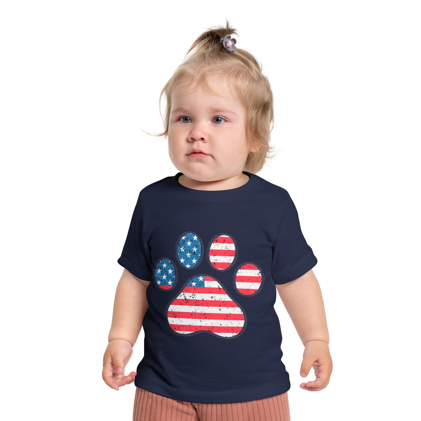 Paw Print Flag Baby Short Sleeve T-Shirt Patriotic