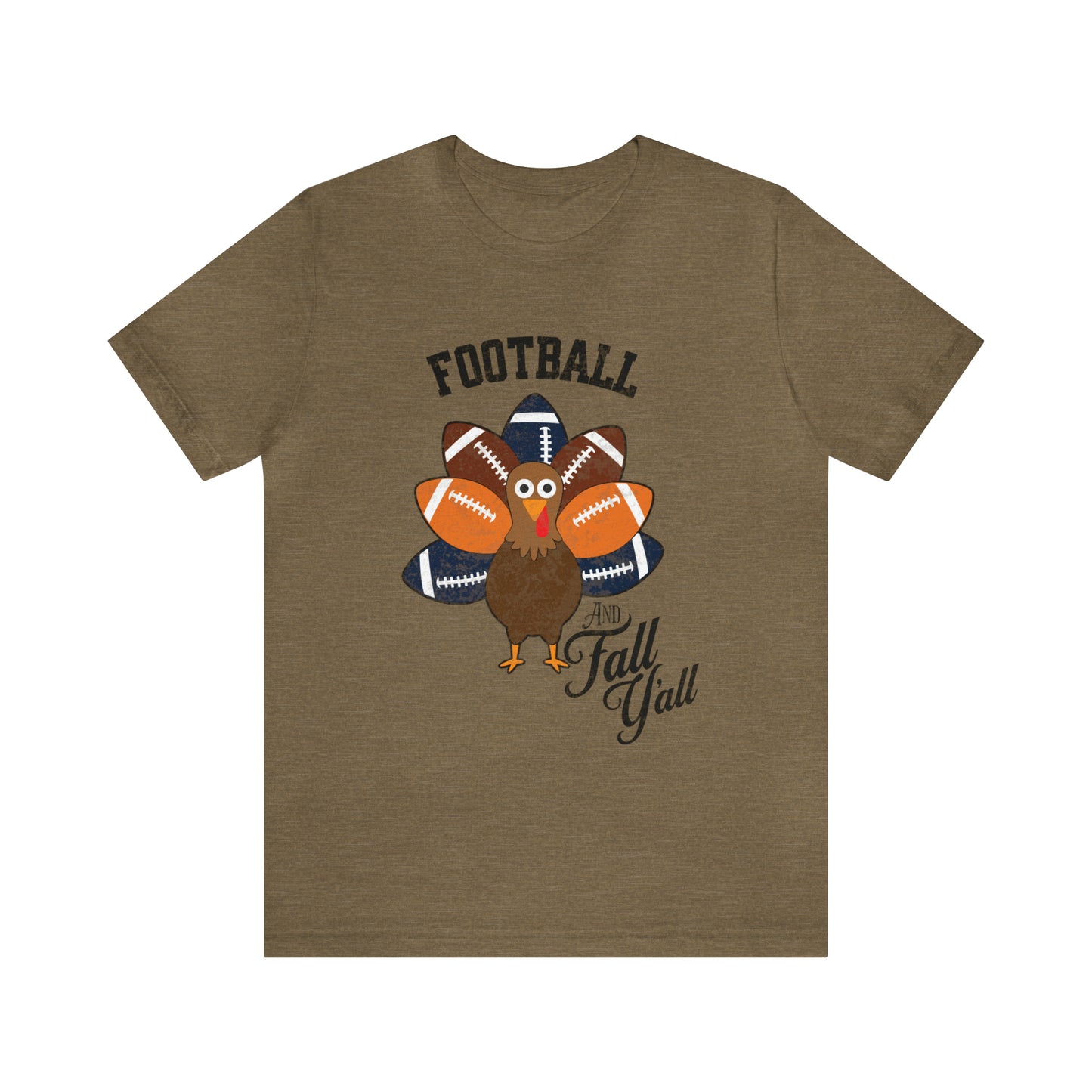 Vintage Dark Blue and Orange Football and Fall Short Sleeve Tee, Football and turkey shirt, Auburn