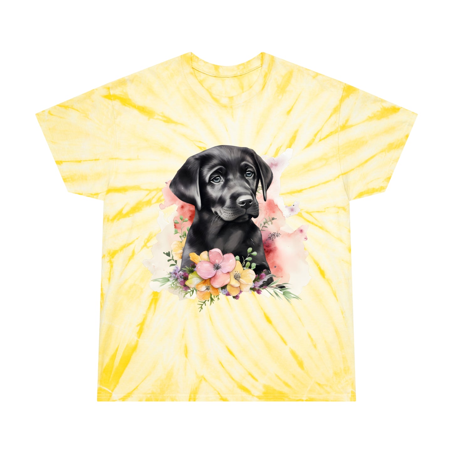 Black Lab pawprint Love Tie-Dye Tee, Cyclone