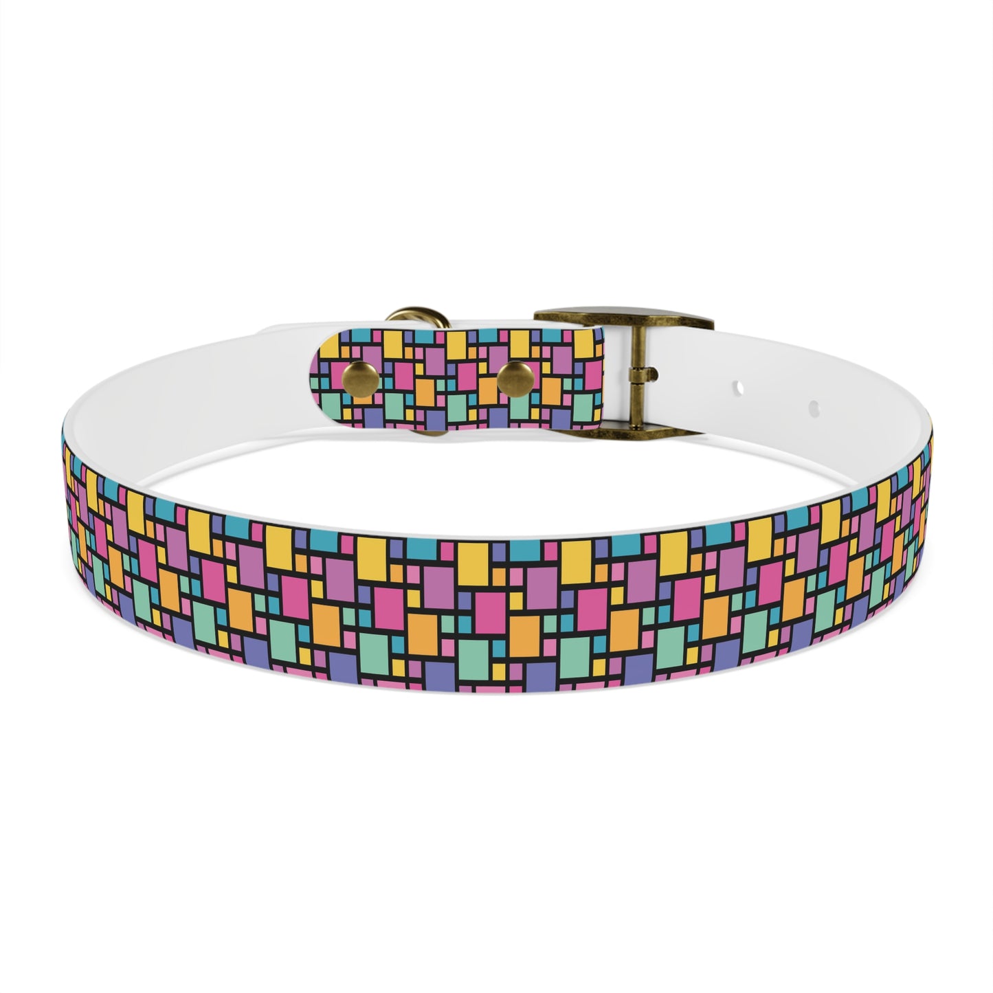 Retro Multicolor Plaid Dog Collar