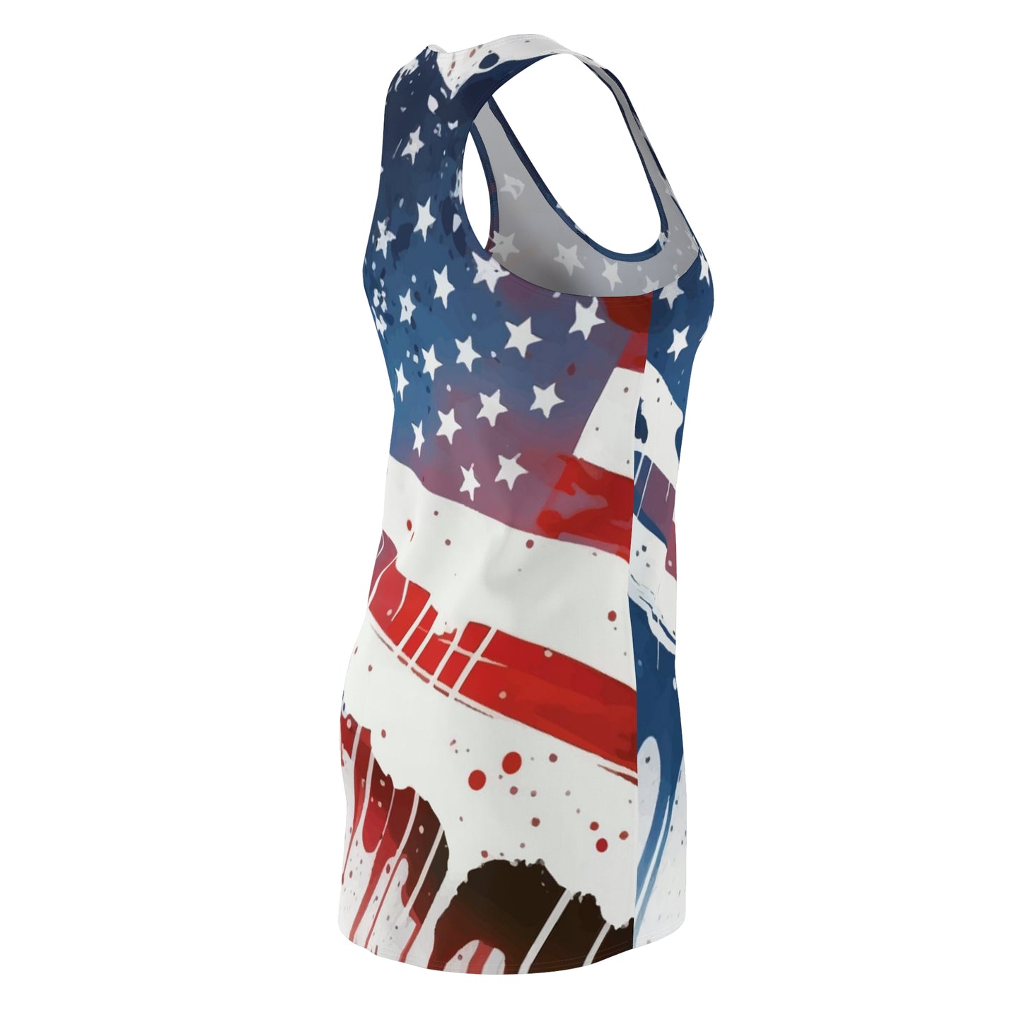 Distressed American flag dress Women's Racerback Dress Patriotic