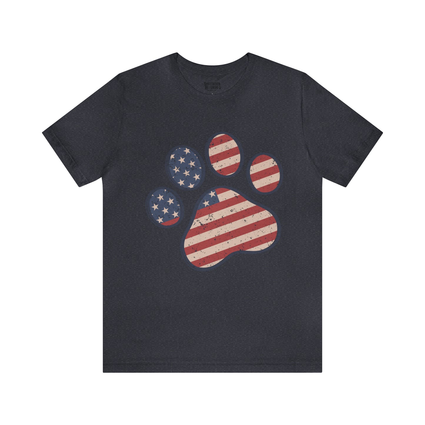 4th of July Pawprint Unisex Jersey Short Sleeve Tee Patriotic American Flag