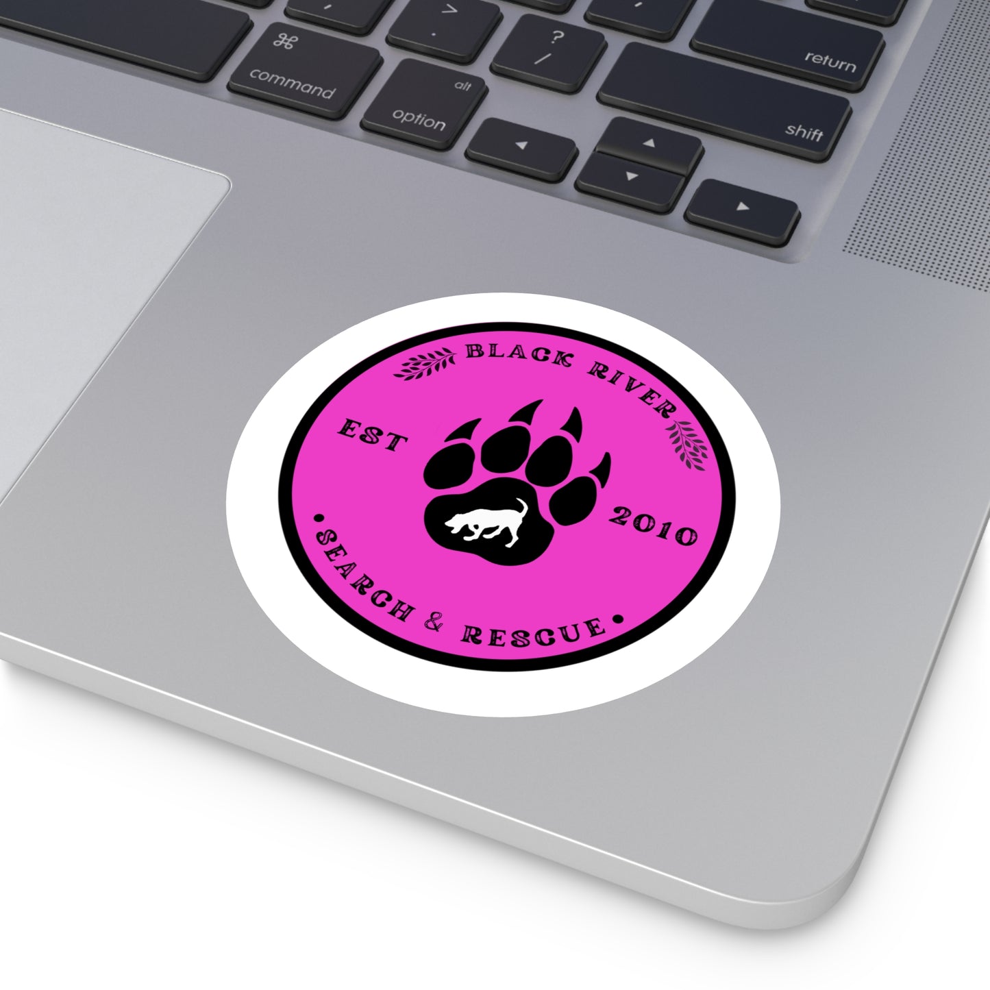 BRSAR Logo Round Stickers, Indoor\Outdoor, Multiple sizes, Dark Pink