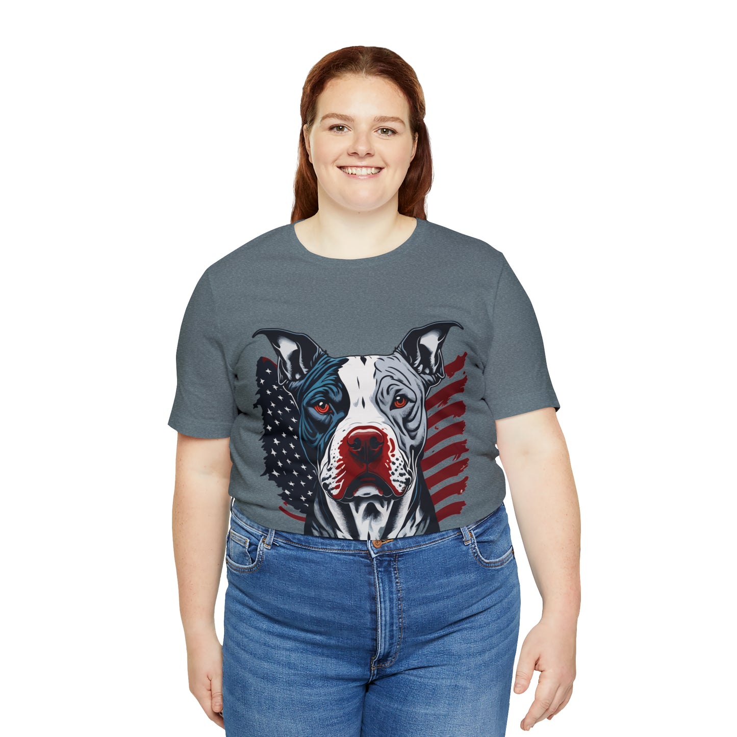 Pit bull 4th of July Unisex Jersey Short Sleeve Tee Patriotic