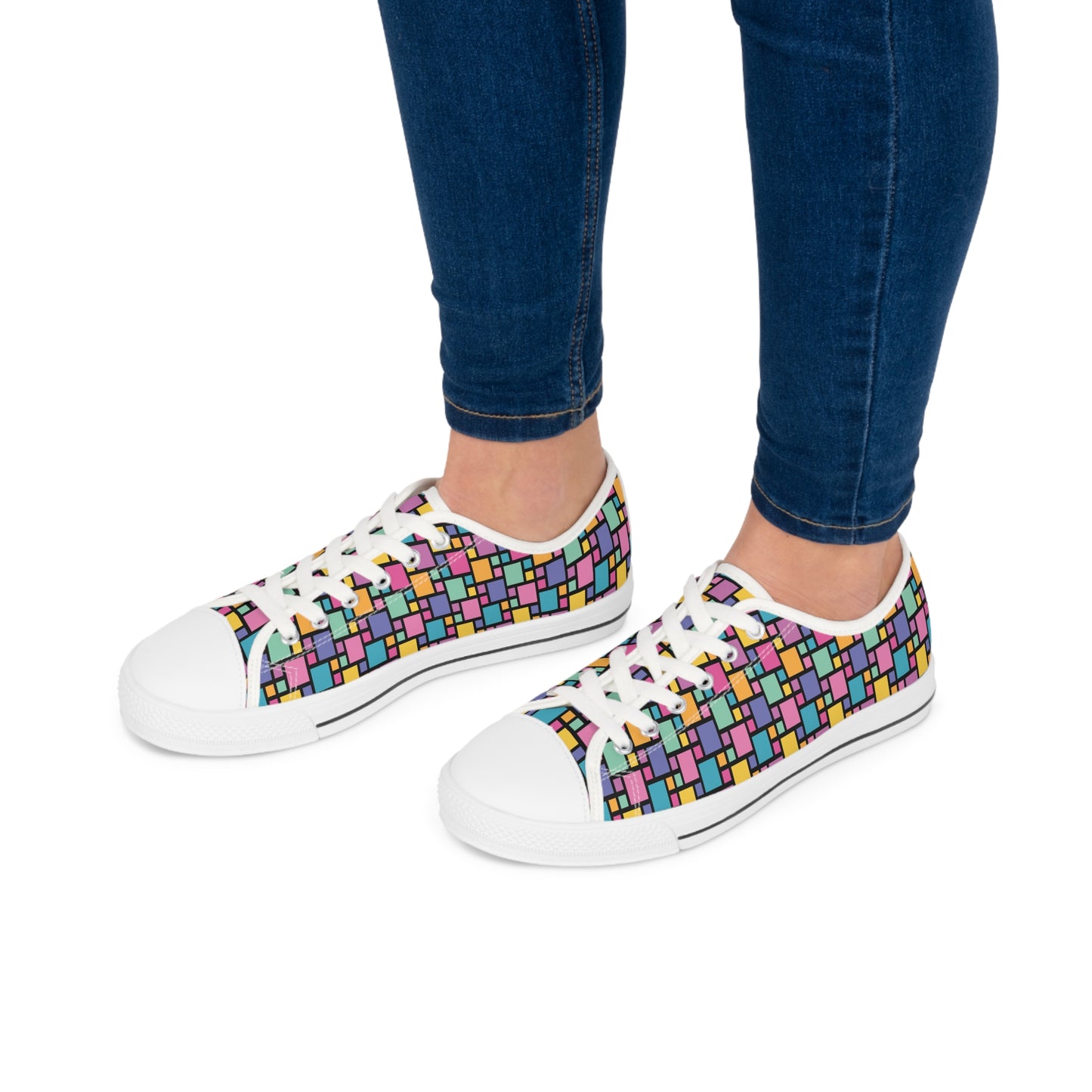 Retro Multicolor checked Women's Low Top Sneakers