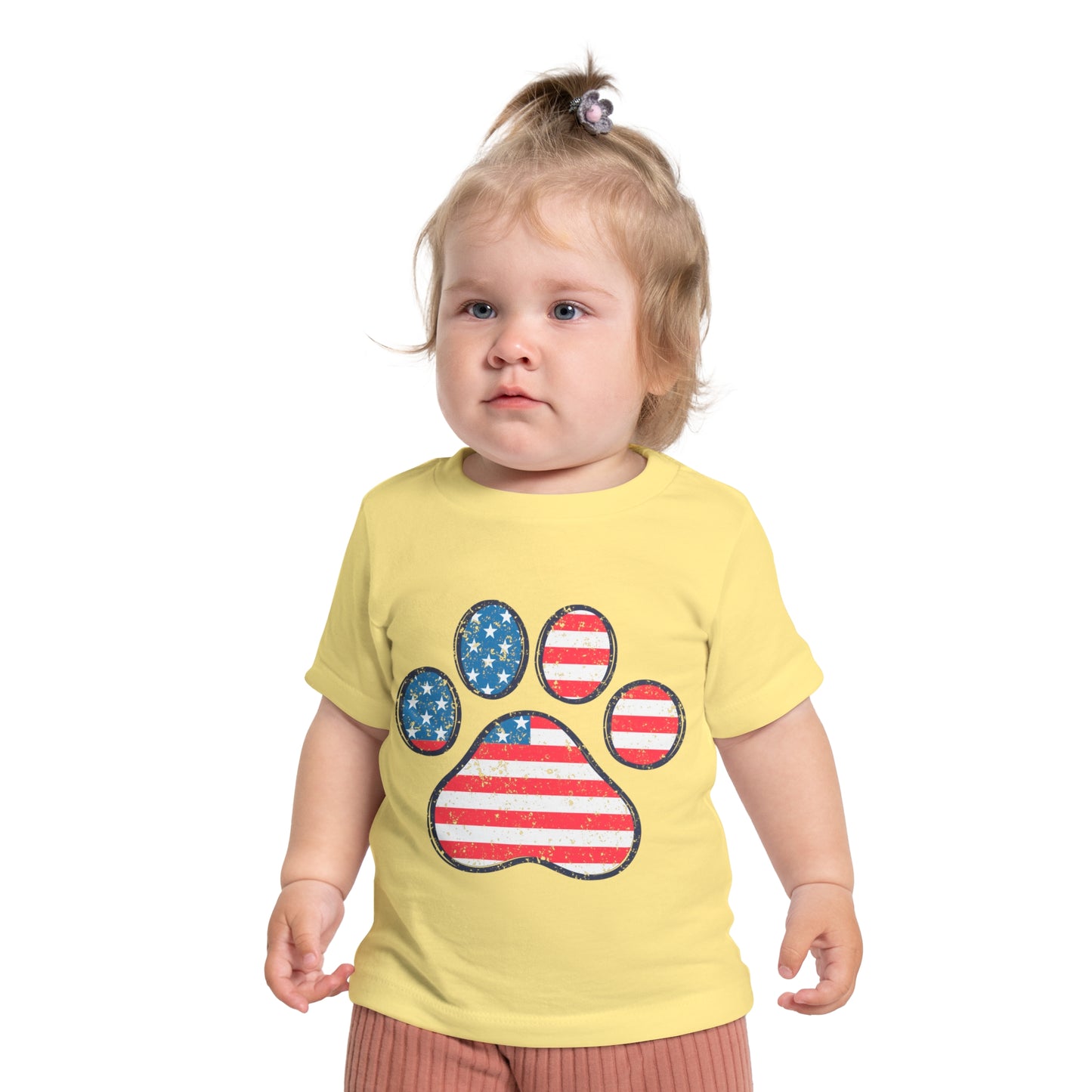 Paw Print Flag Baby Short Sleeve T-Shirt Patriotic