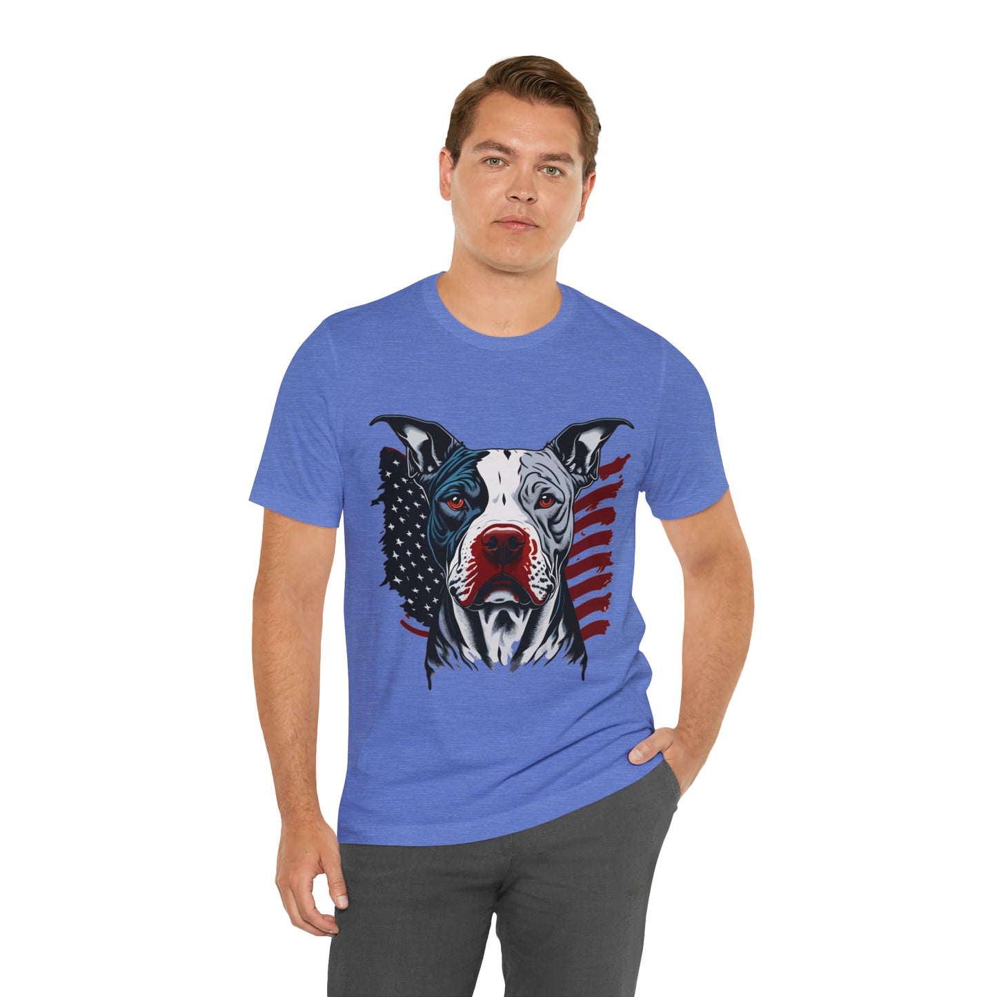 Pit bull 4th of July Unisex Jersey Short Sleeve Tee Patriotic