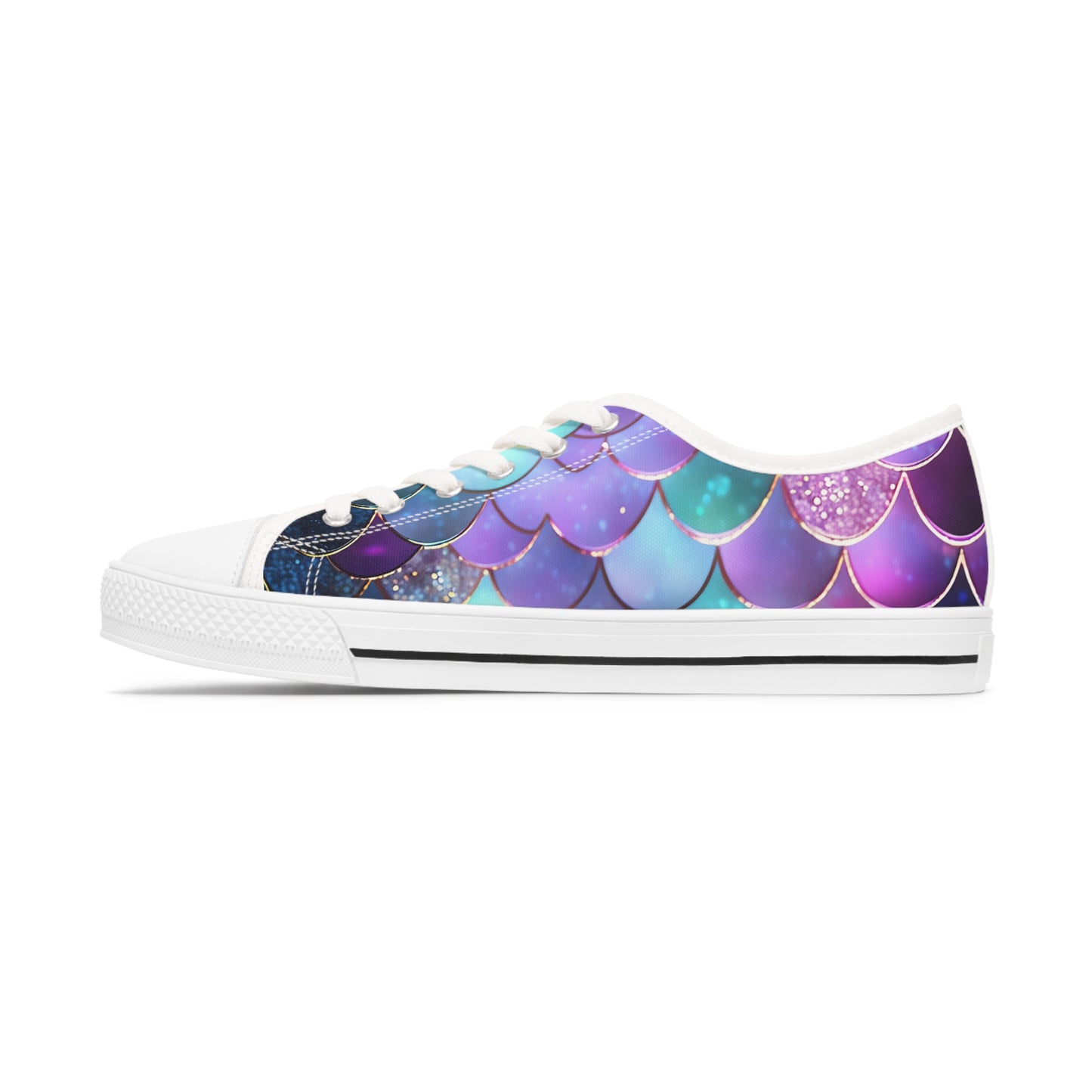 Women's Low Top Sneakers, Mermaid, purple