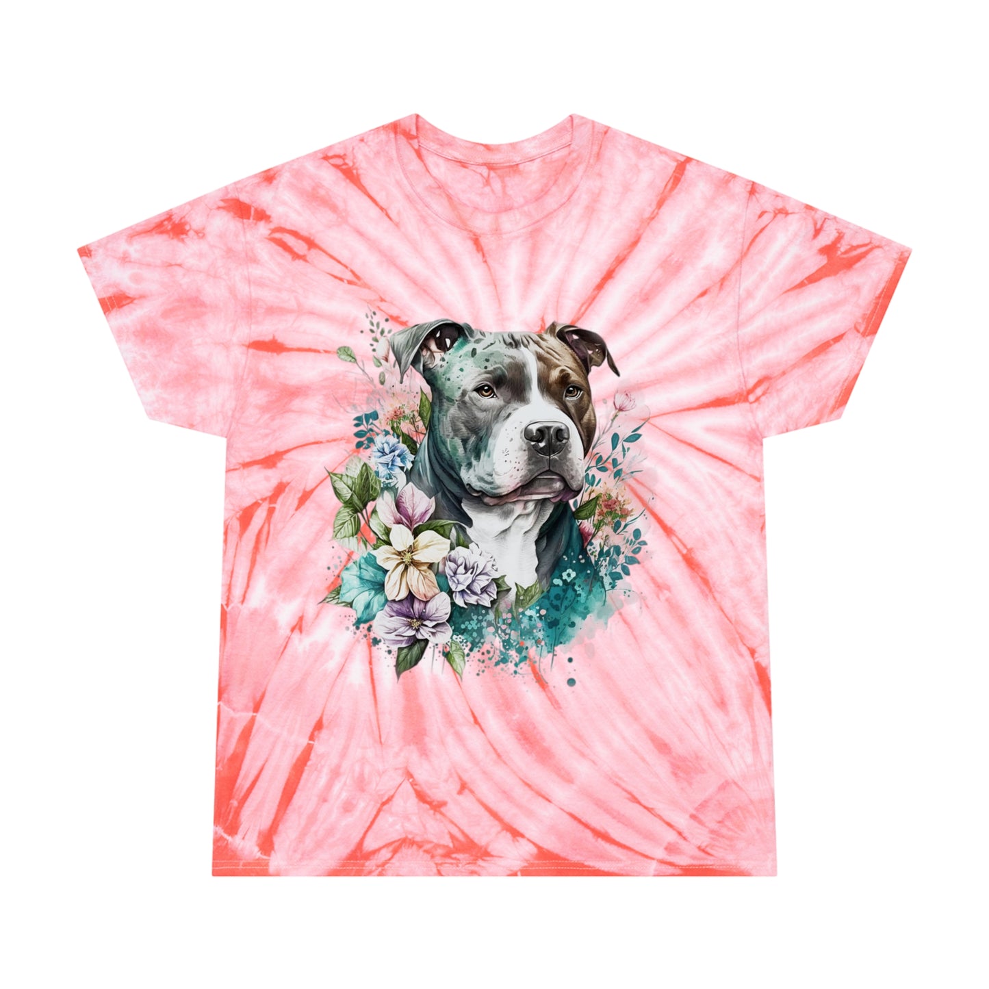 Pitbull pawprint Love Tie-Dye Tee, Cyclone