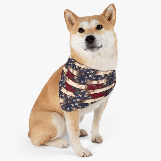 Distressed Flag 4th of July Patriotic Pet Bandana Collar