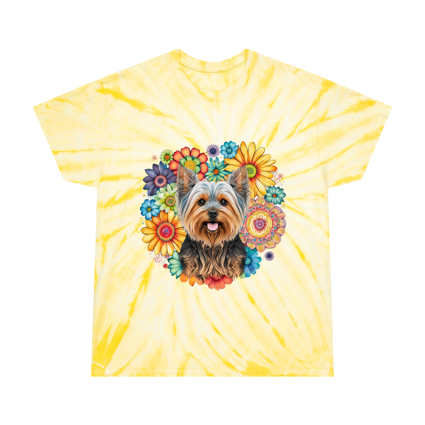 Yorkie pawprint Love Tie-Dye Tee, Cyclone