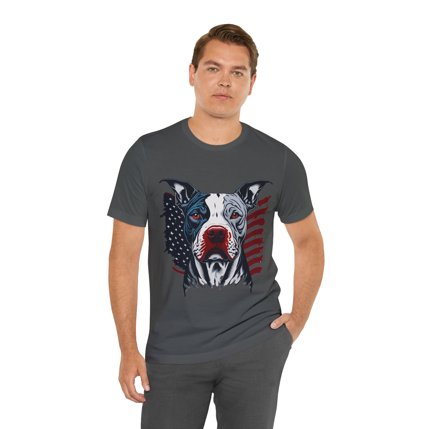 Pit bull 4th of July Unisex Jersey Short Sleeve Tee Patriotic