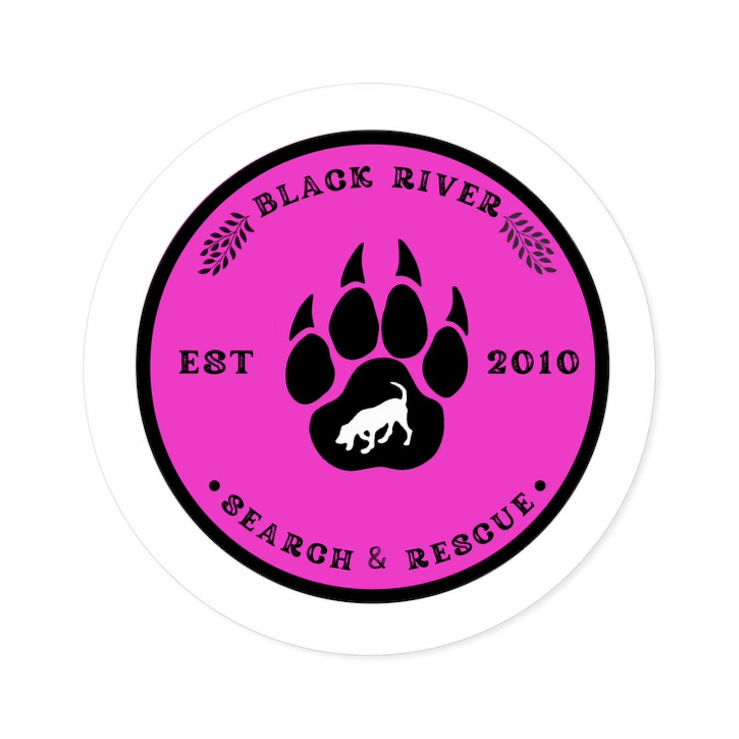 BRSAR Logo Round Stickers, Indoor\Outdoor, Multiple sizes, Dark Pink