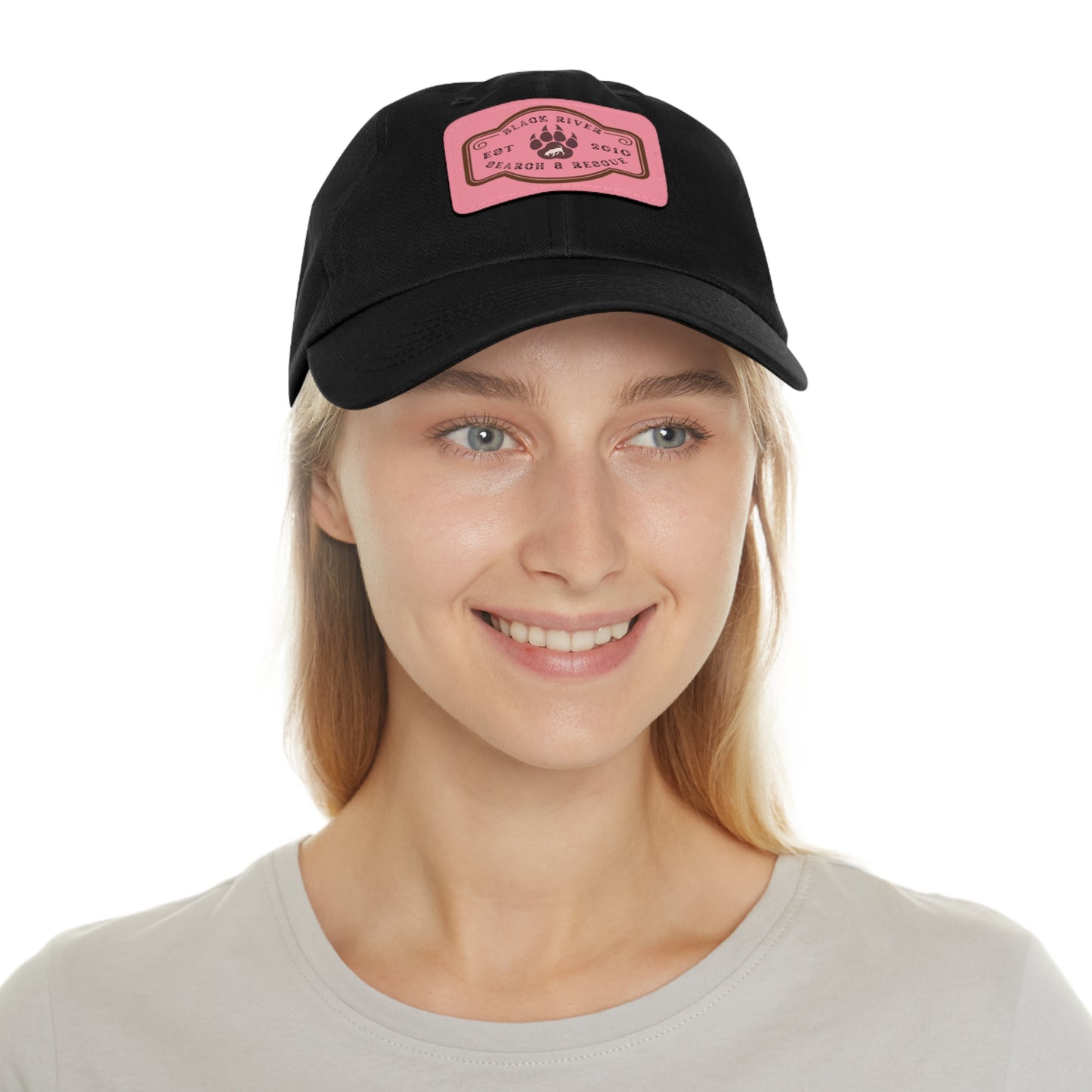 Black River Search & Rescue Logo Unisex Hat with Leather Patch (Rectangle), Multiple colors