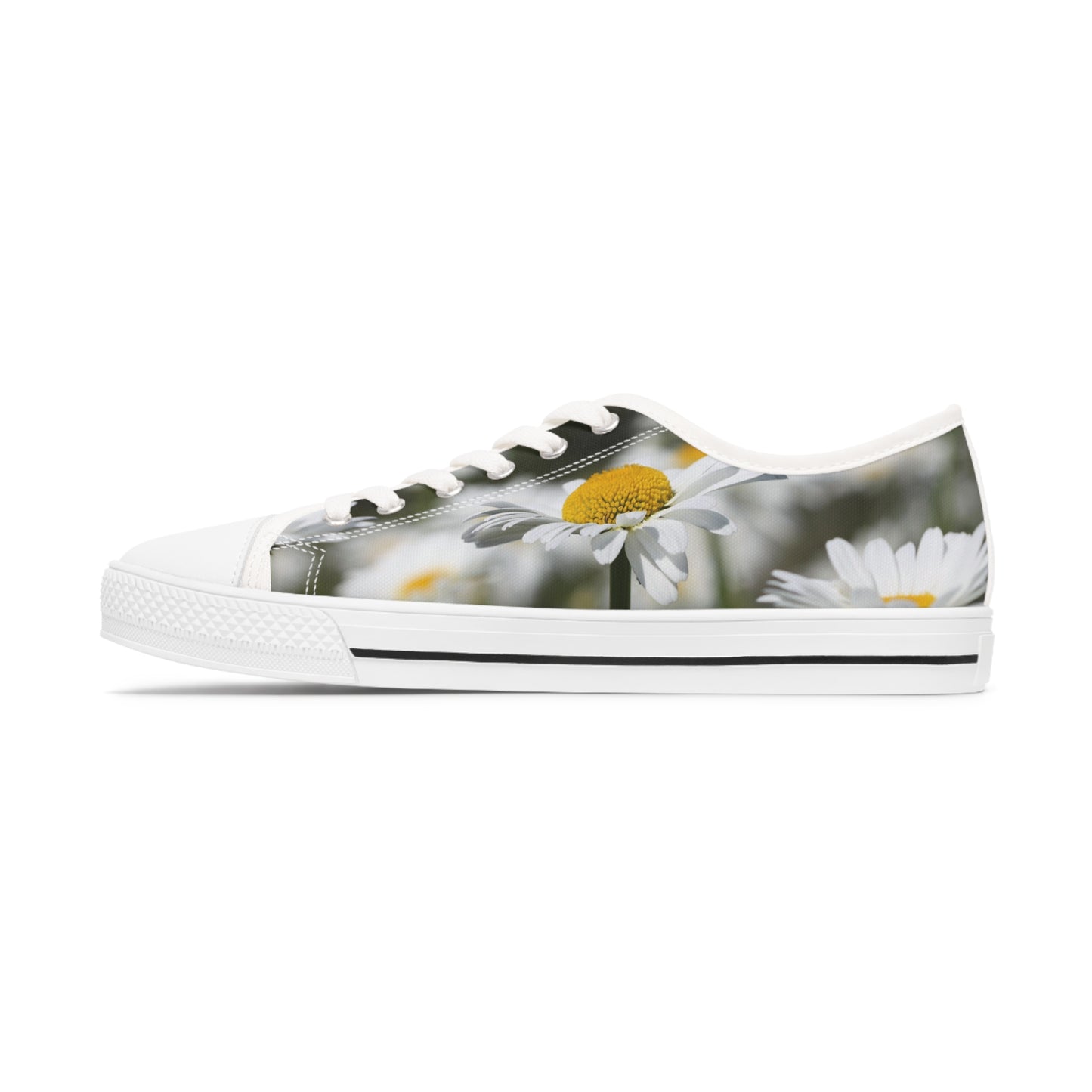 Women's Low Top Sneakers, Daisies