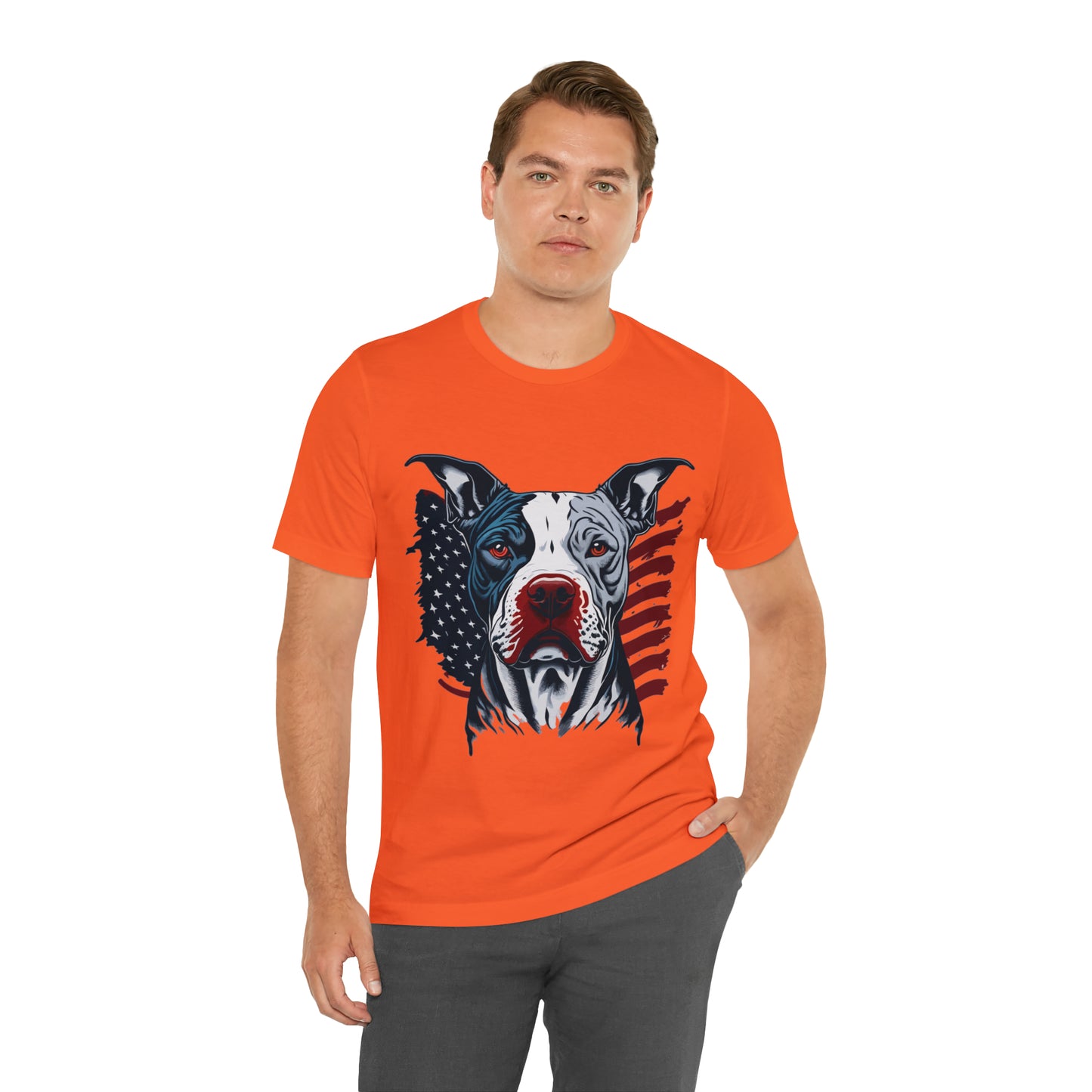 Pit bull 4th of July Unisex Jersey Short Sleeve Tee Patriotic