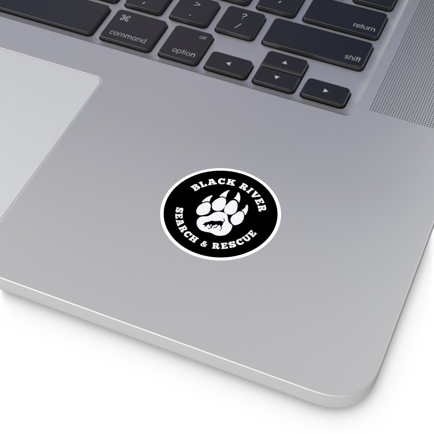 BRSAR Logo Round Stickers, Indoor\Outdoor, Multiple sizes, White on Black