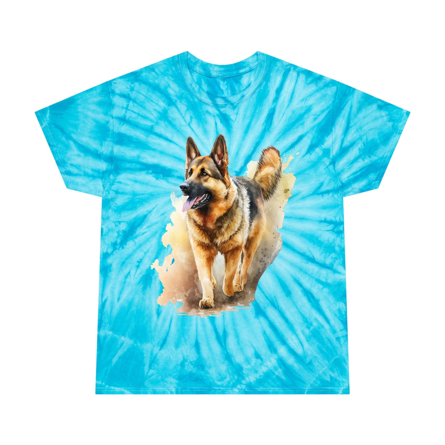 German Shepard pawprint Love Tie-Dye Tee, Cyclone