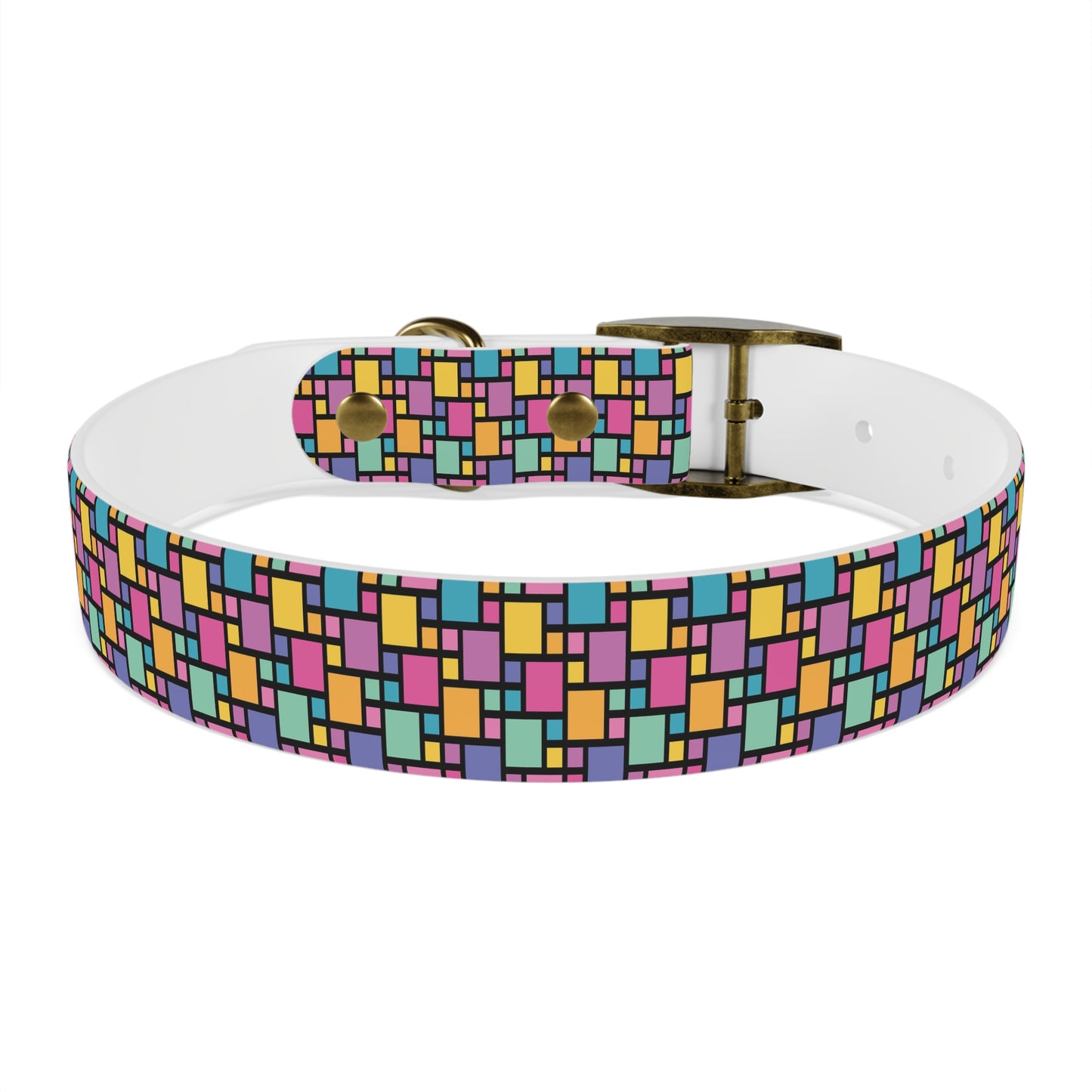 Retro Multicolor Plaid Dog Collar