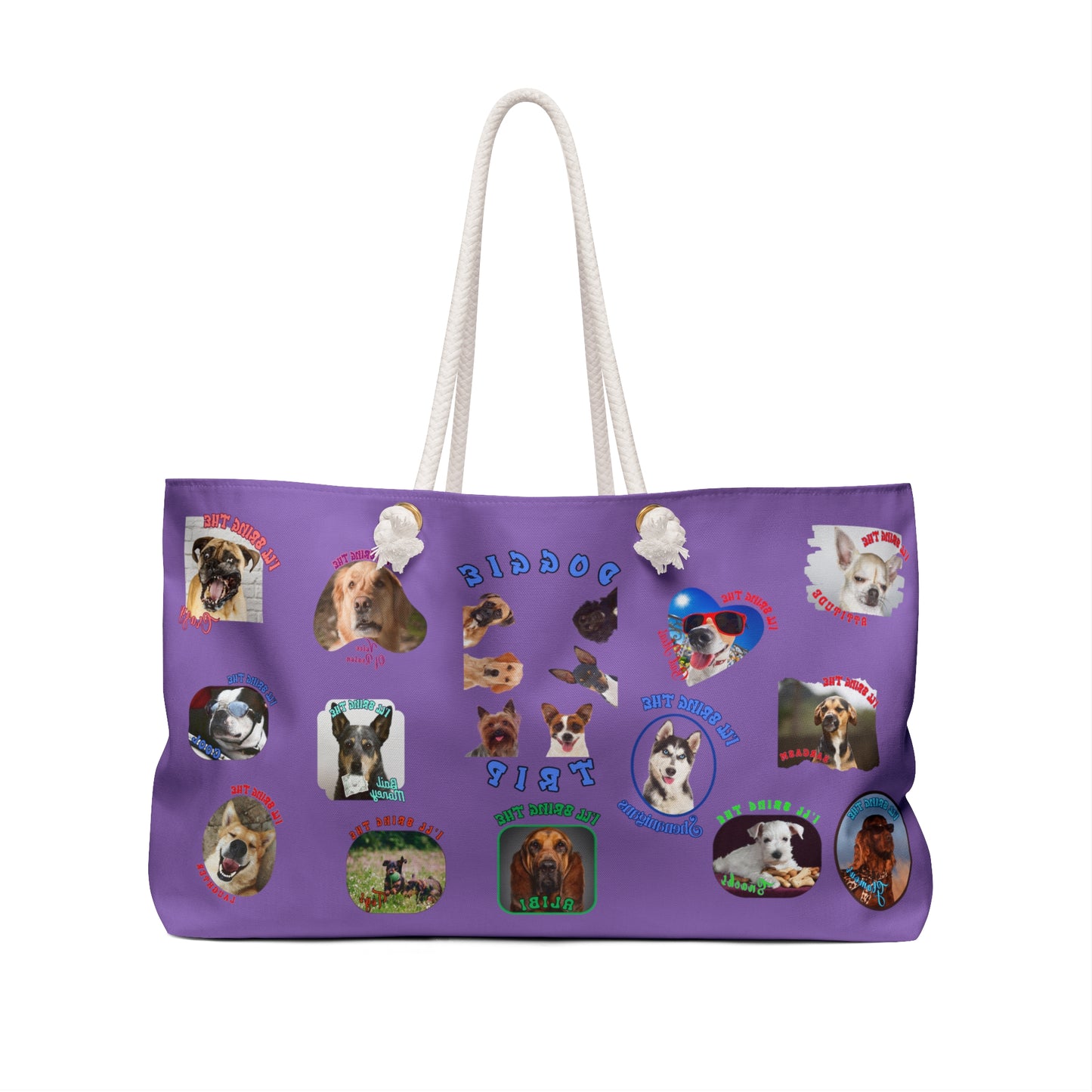 Dog Tote Bag, Tote Bag, Funny Dog Tote, Dogs, Shoulder bag, Shopper, Dog lover gift, Weekender bag, Tote bag for Women, Lavender