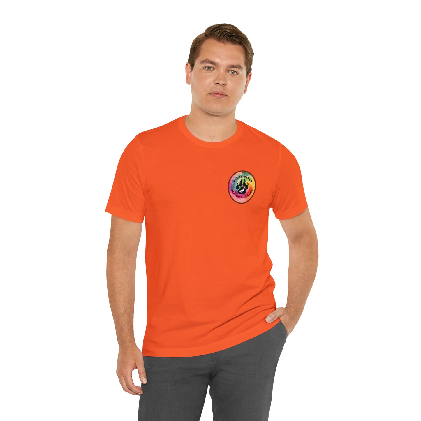 Tie Dye Black River Search & Rescue Logo Unisex Jersey Short Sleeve Tee