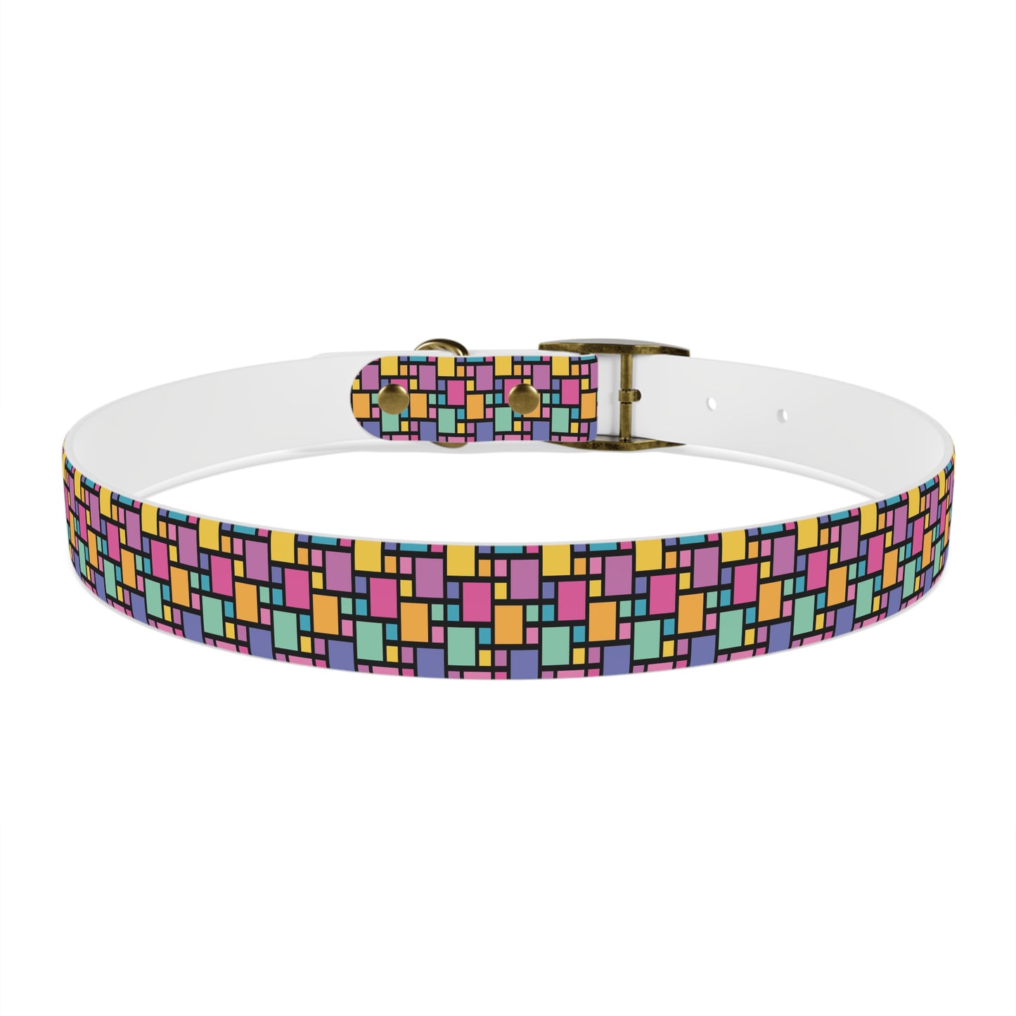 Retro Multicolor Plaid Dog Collar