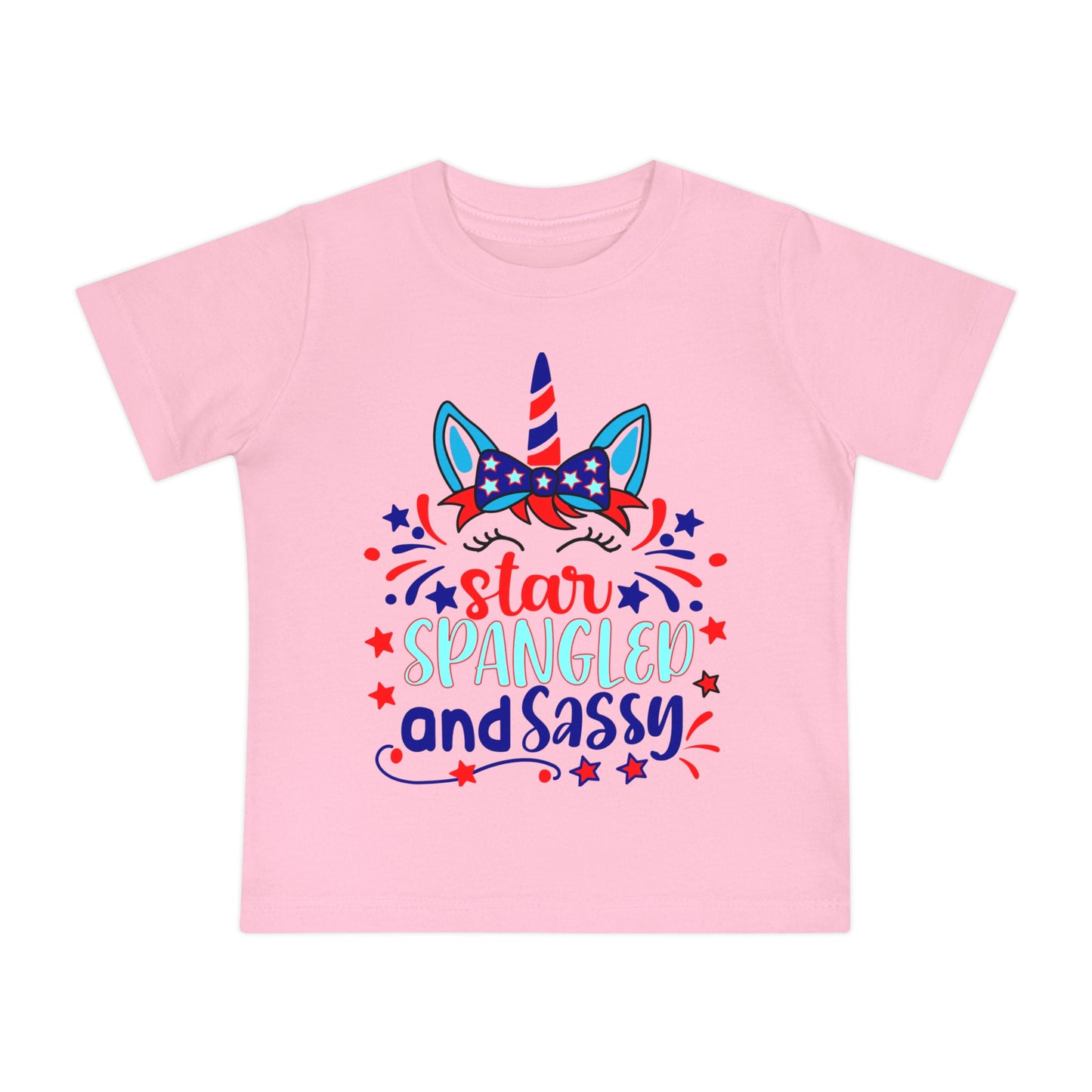 Star Spangled and Sassy 4th of July Baby Short Sleeve T-Shirt Patriotic