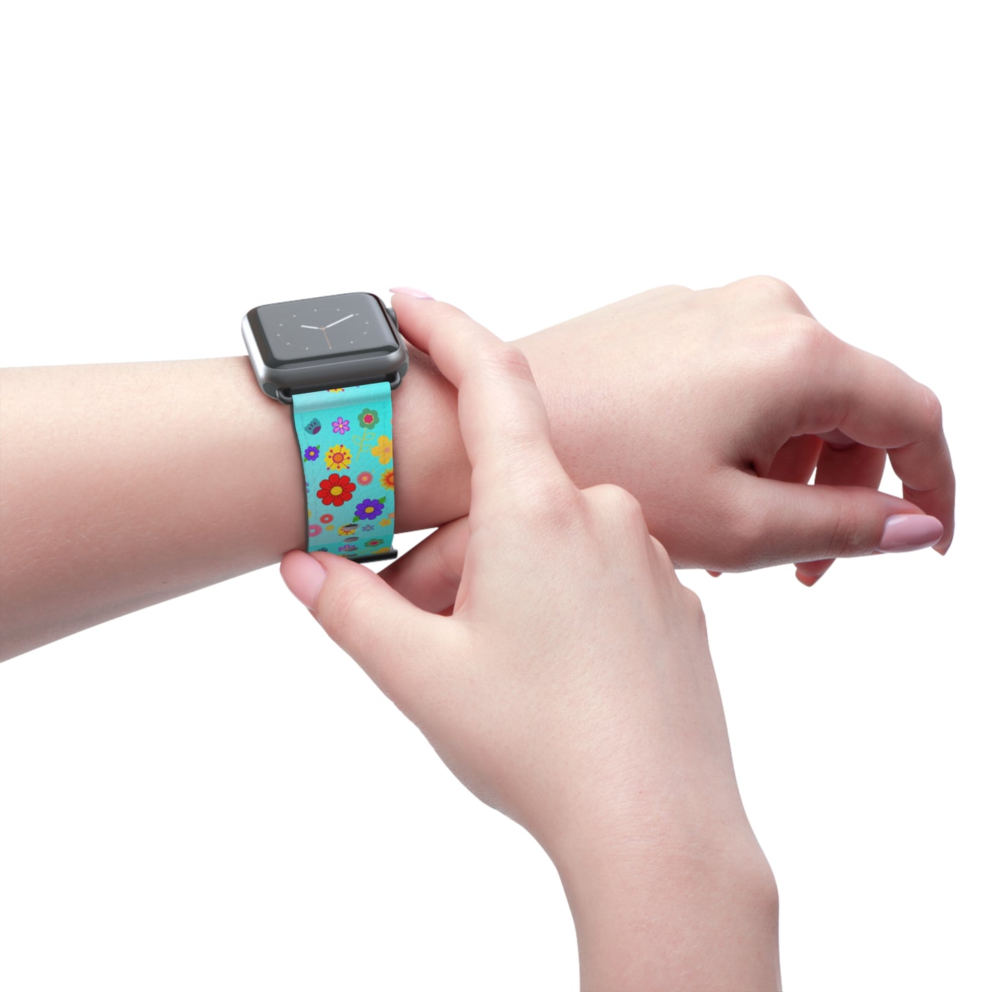 Retro Floral Turquoise Apple Watch Band
