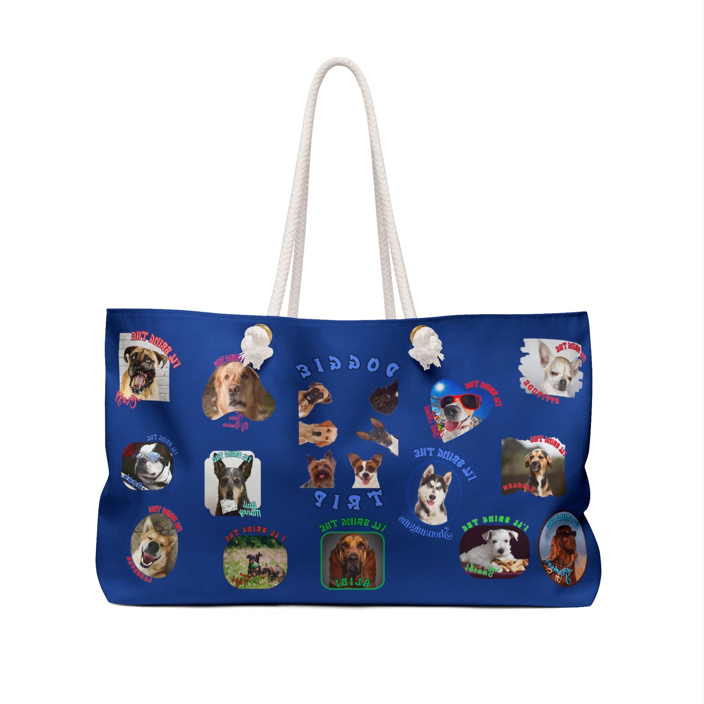 Dog Tote Bag, Tote Bag, Funny Dog Tote, Dogs, Shoulder bag, Shopper, Dog lover gift, Weekender bag, Tote bag for Women, Dark blue