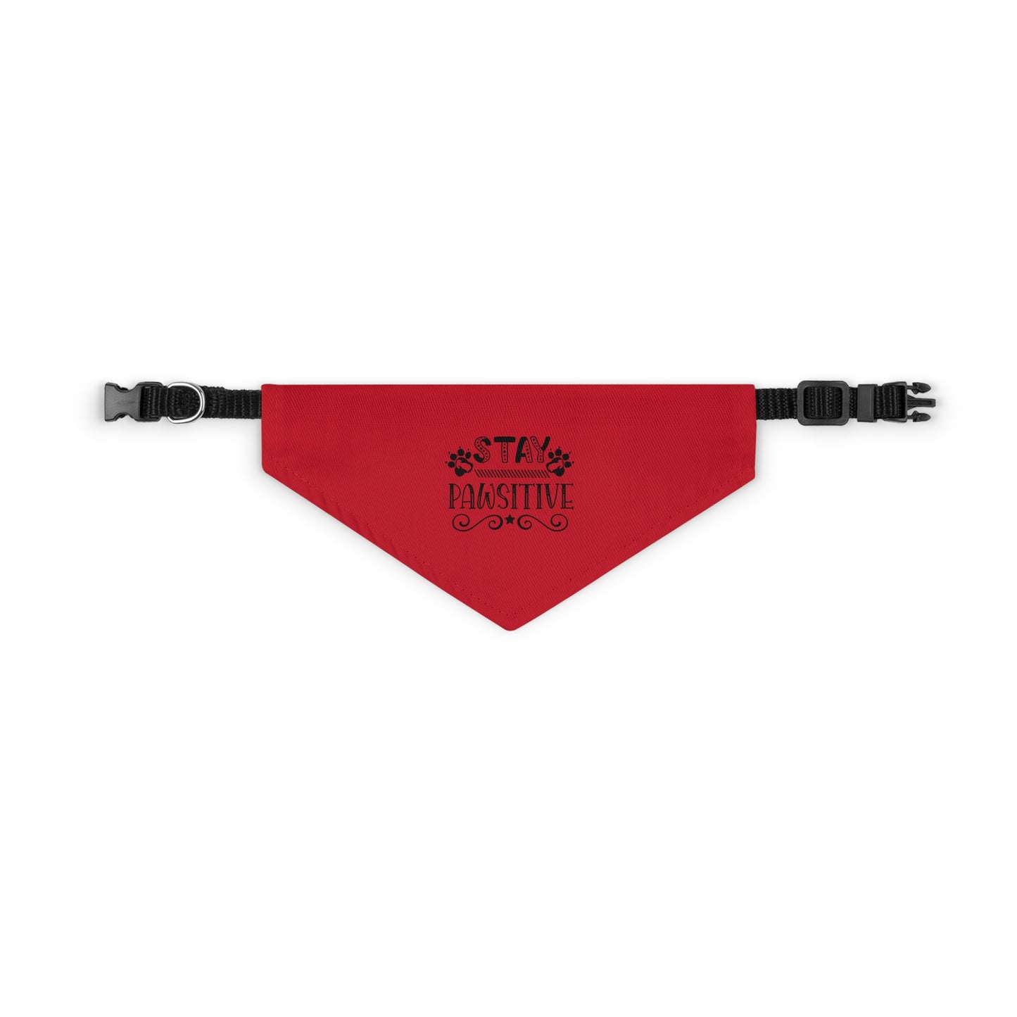 Pet Bandana Collar 12.6"x19.69" circumference Stay Pawsitive, Red