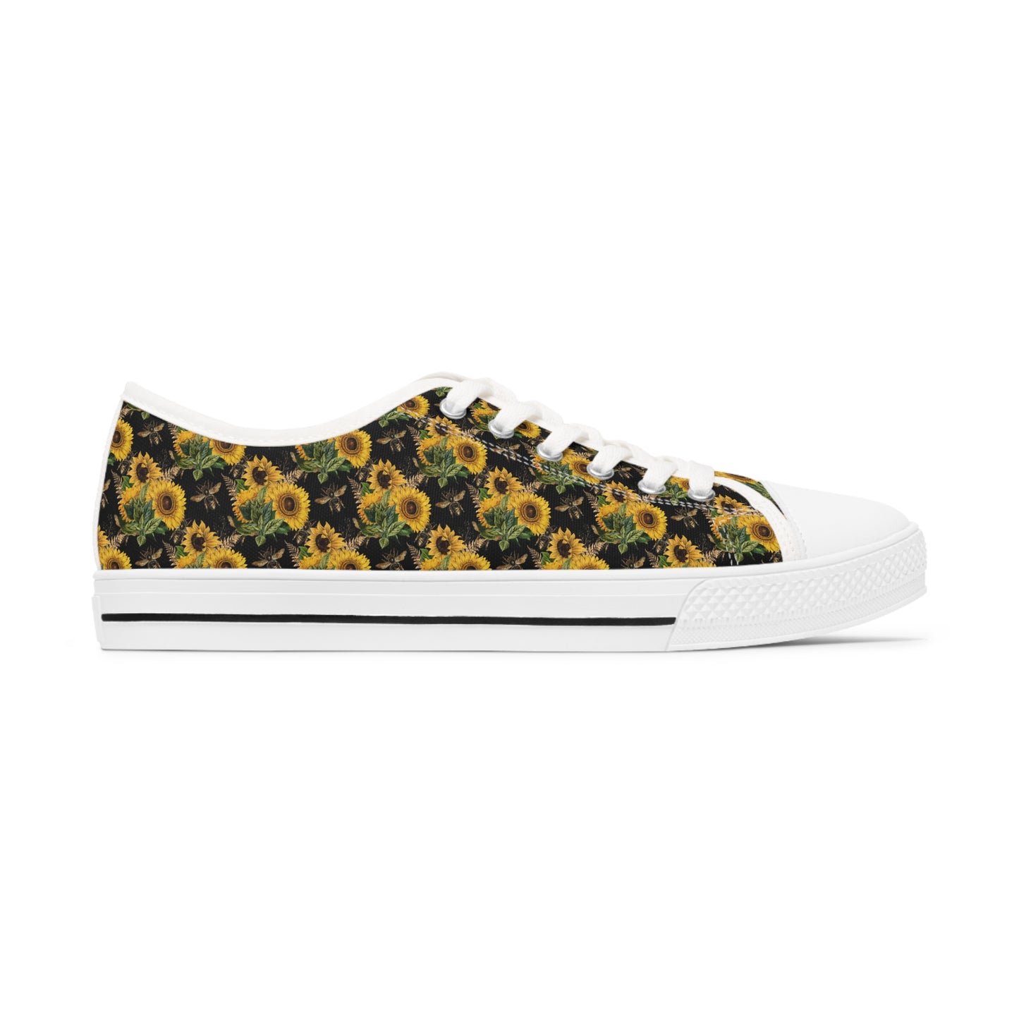 Women's Low Top Sunflower and Bee Sneakers