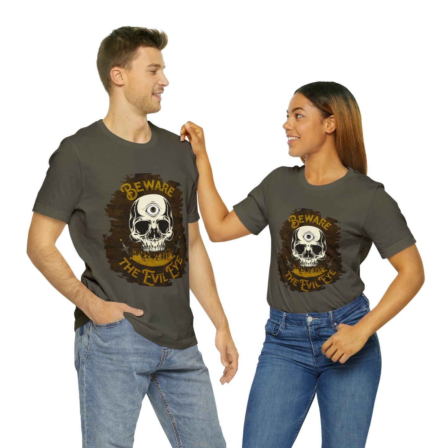 Brown Evil Eye Halloween Shirt, Halloween shirt, Skull Shirt