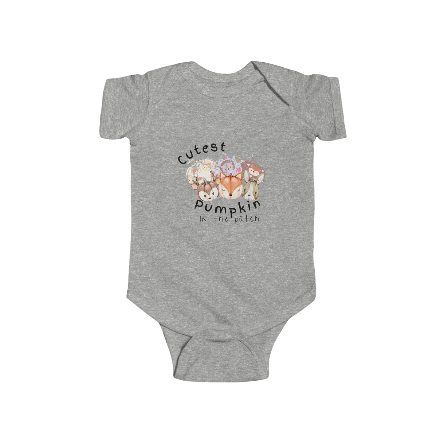 Cutest Pumpkin in the Patch Bodysuit, Cute pumpkin Onesie, Unisex Pumpkin Bodysuit, Fox, Bunny, Deer