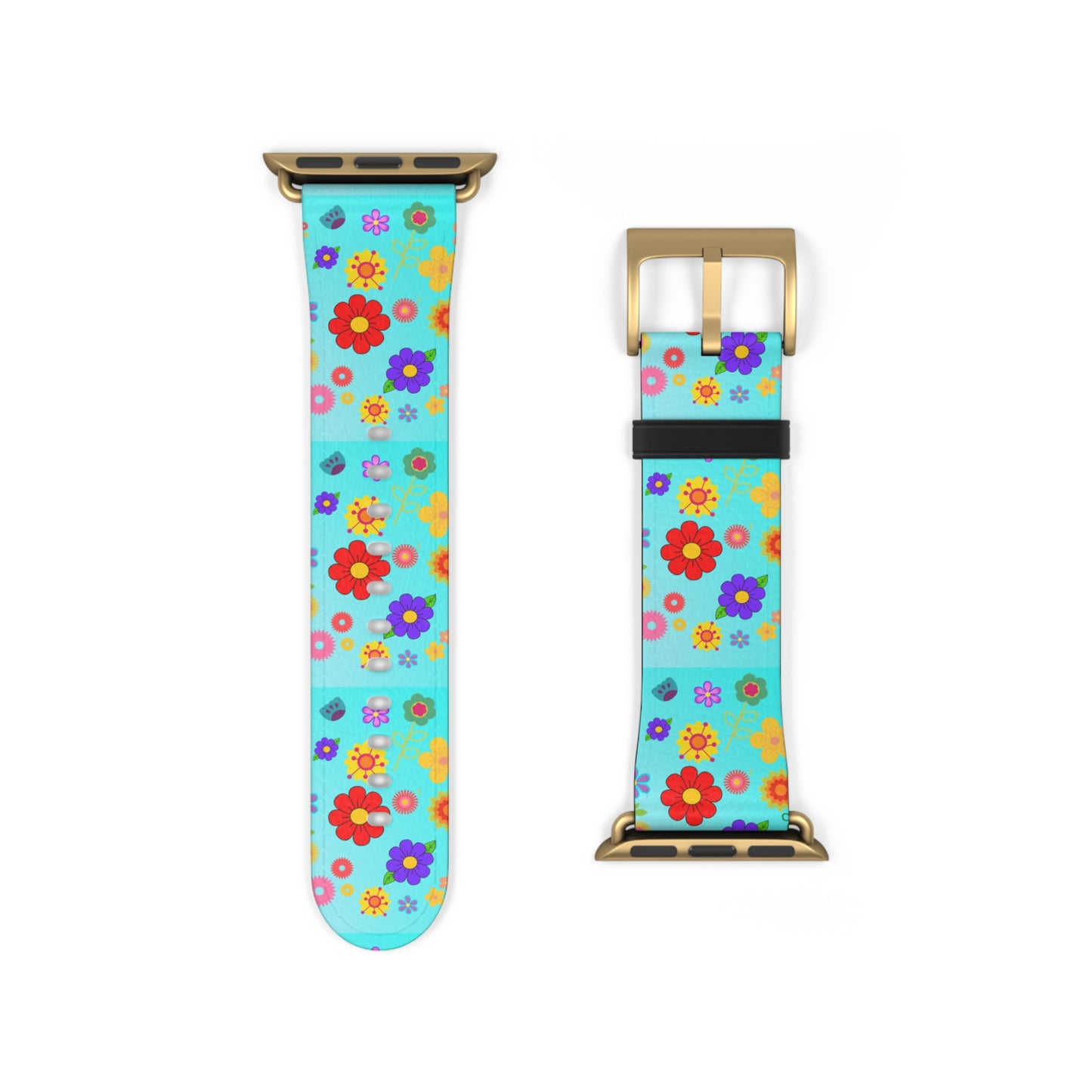 Retro Floral Turquoise Apple Watch Band