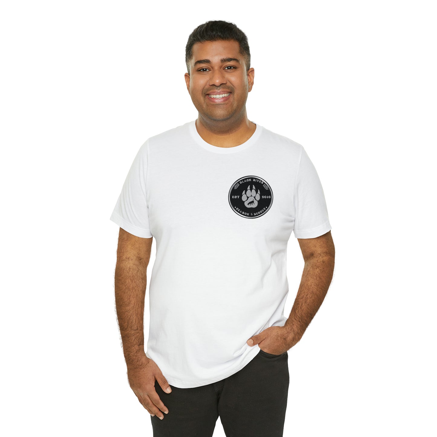 Black River Search & Rescue Logo Black Unisex Jersey Short Sleeve Tee