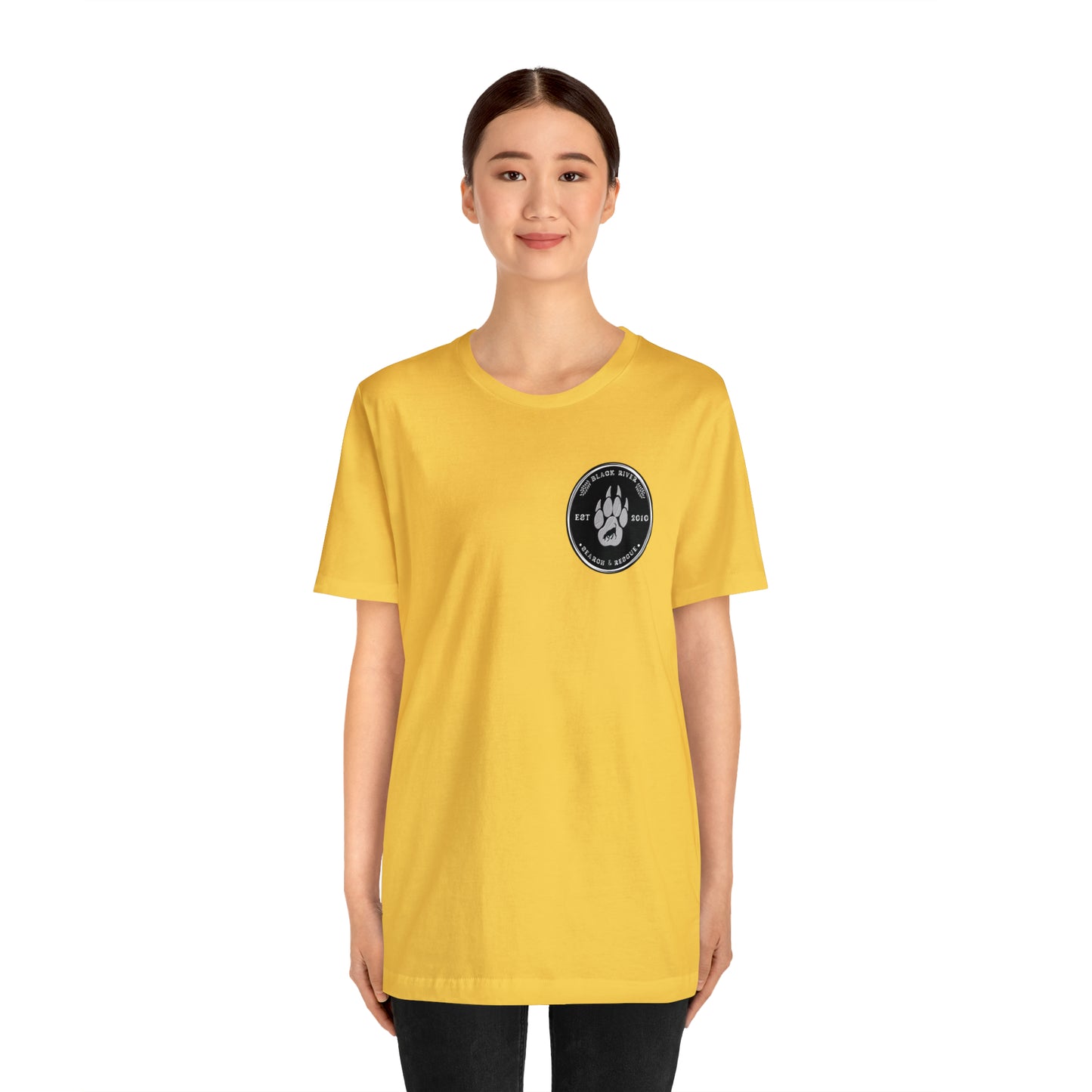 Black River Search & Rescue Logo Black Unisex Jersey Short Sleeve Tee