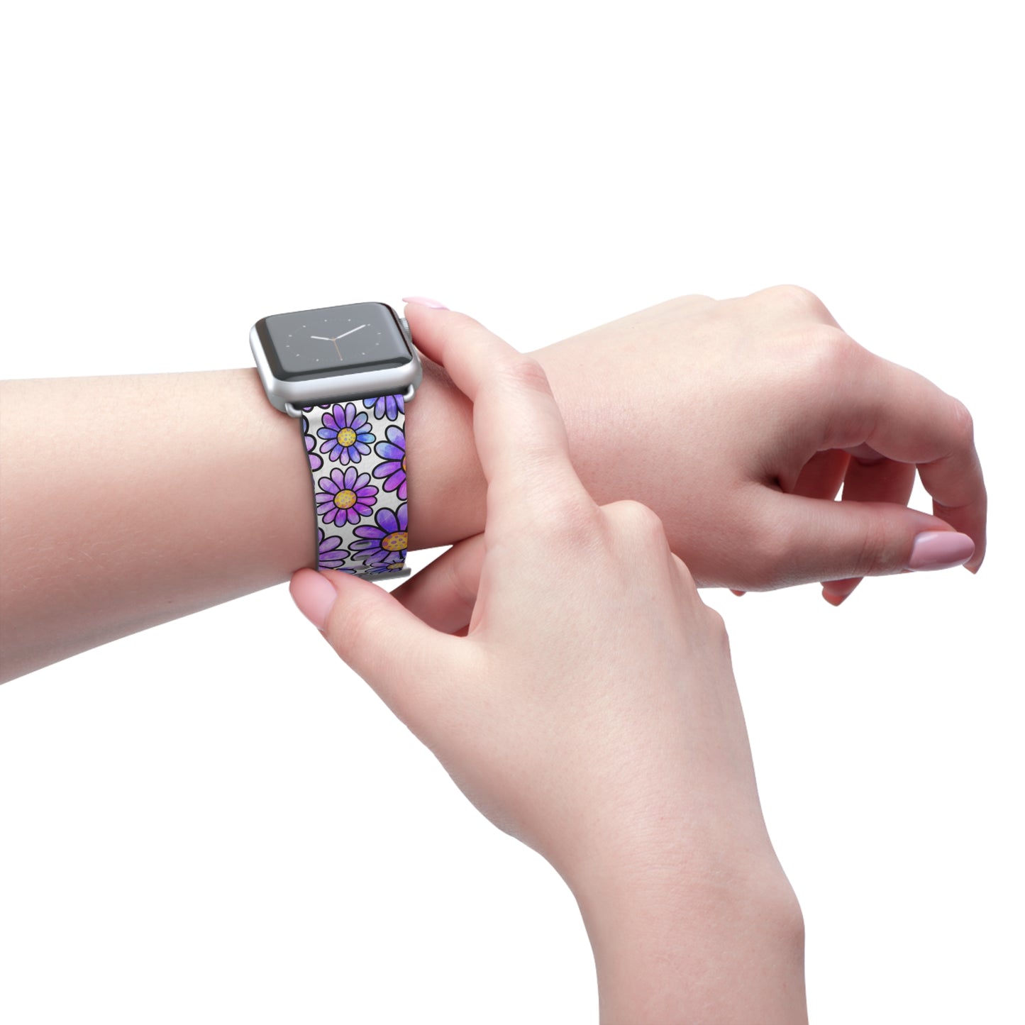 Retro Purple Flower Apple Watch Band