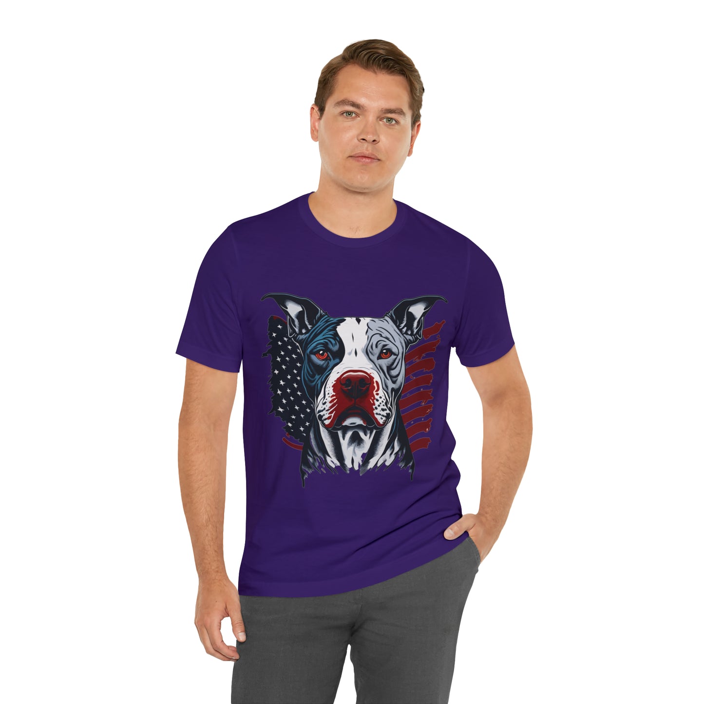 Pit bull 4th of July Unisex Jersey Short Sleeve Tee Patriotic