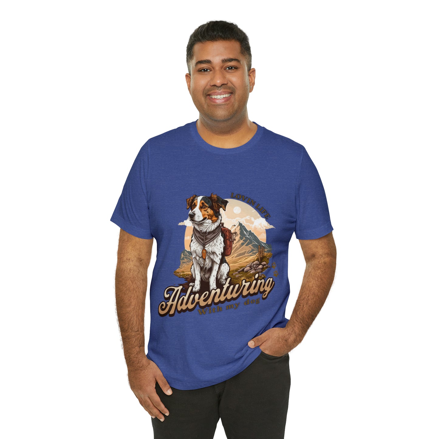 Adventuring with my Dog Short Sleeve Tee, Vintage Outdoor theme