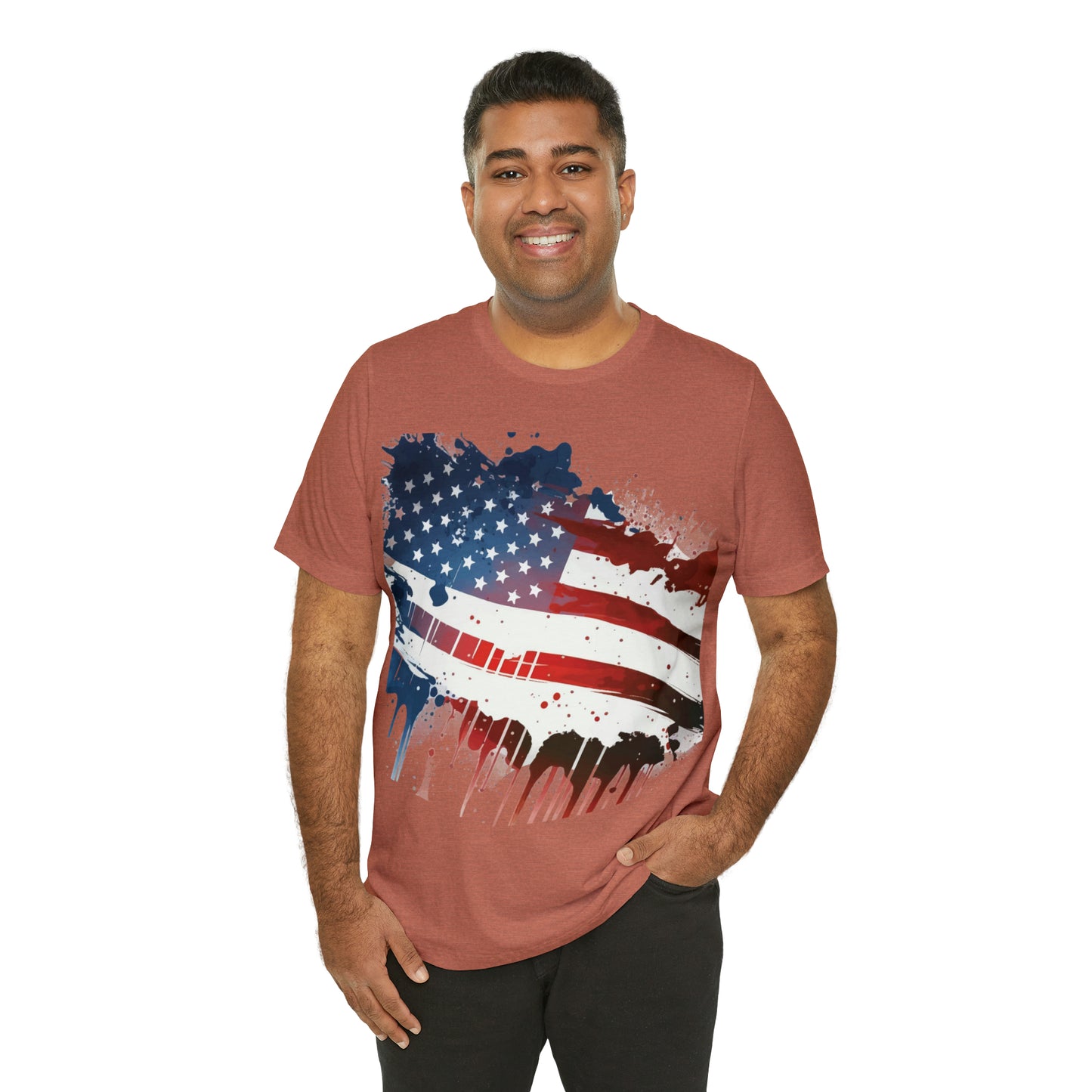 American Flag Unisex Jersey Short Sleeve Tee Patriotic July 4th