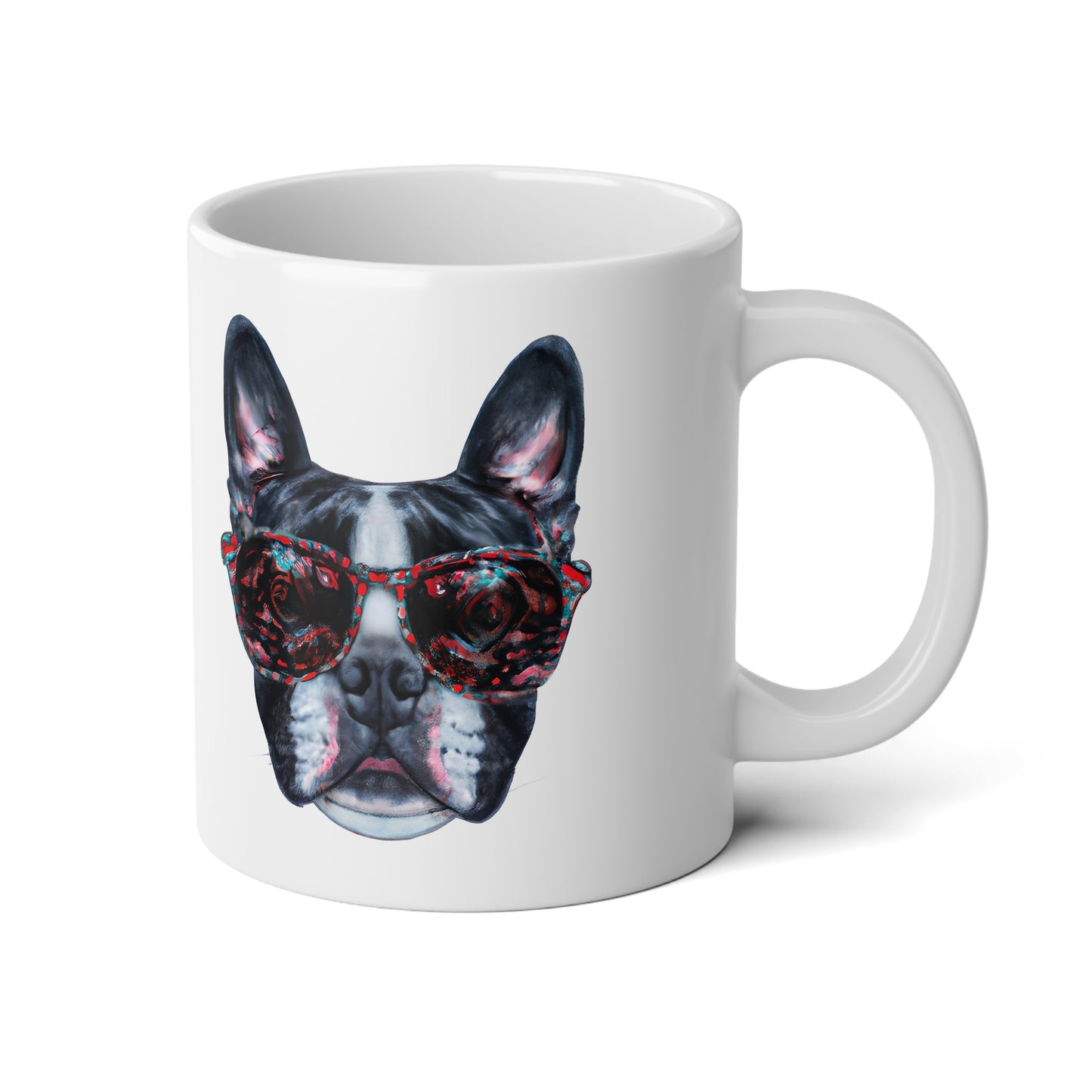 Jumbo Mug, 20oz, Boston Terrier with sunglasses