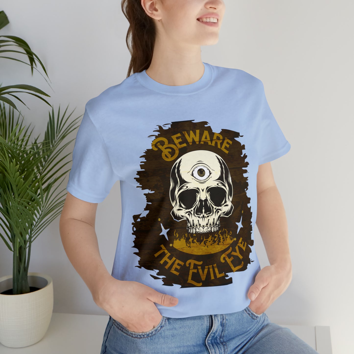 Gray Evil Eye Halloween Shirt, Halloween shirt, Skull Shirt